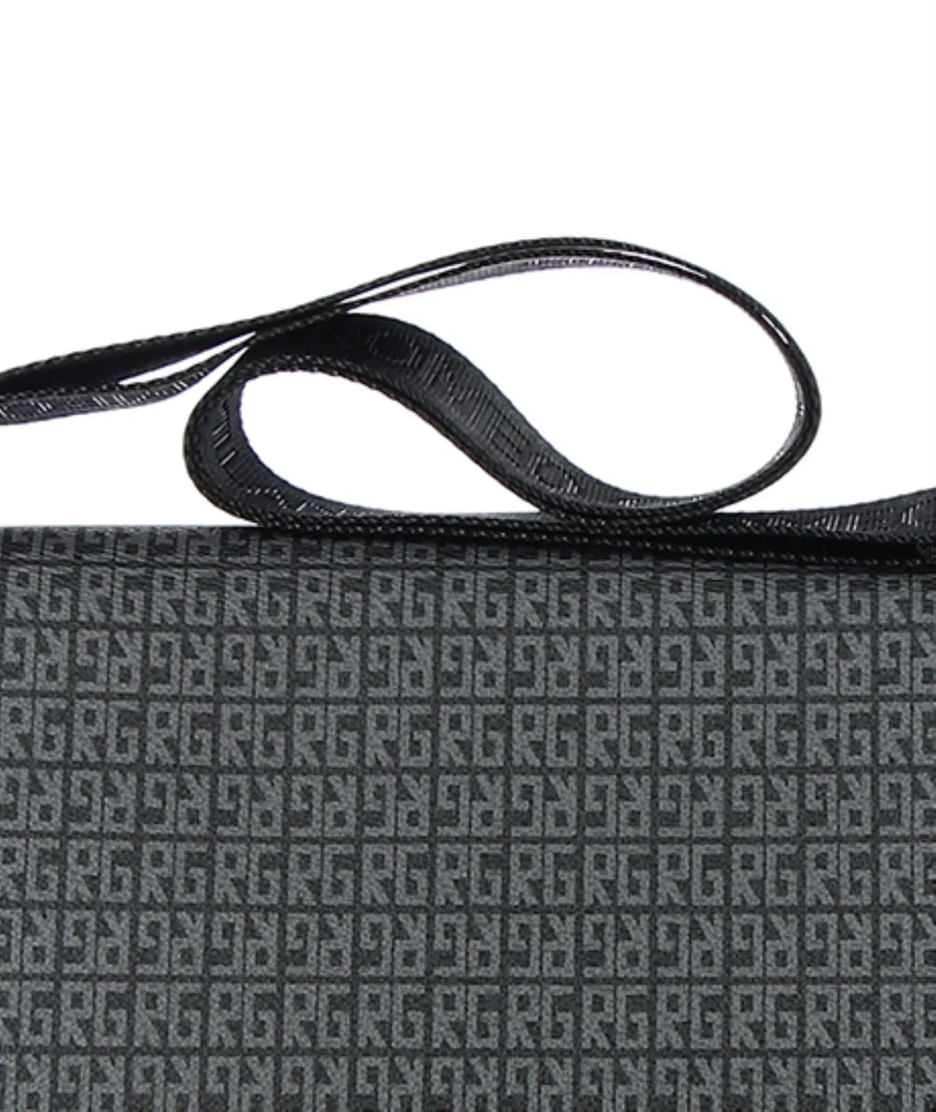Borsa a tracolla nera squadrata con loghi