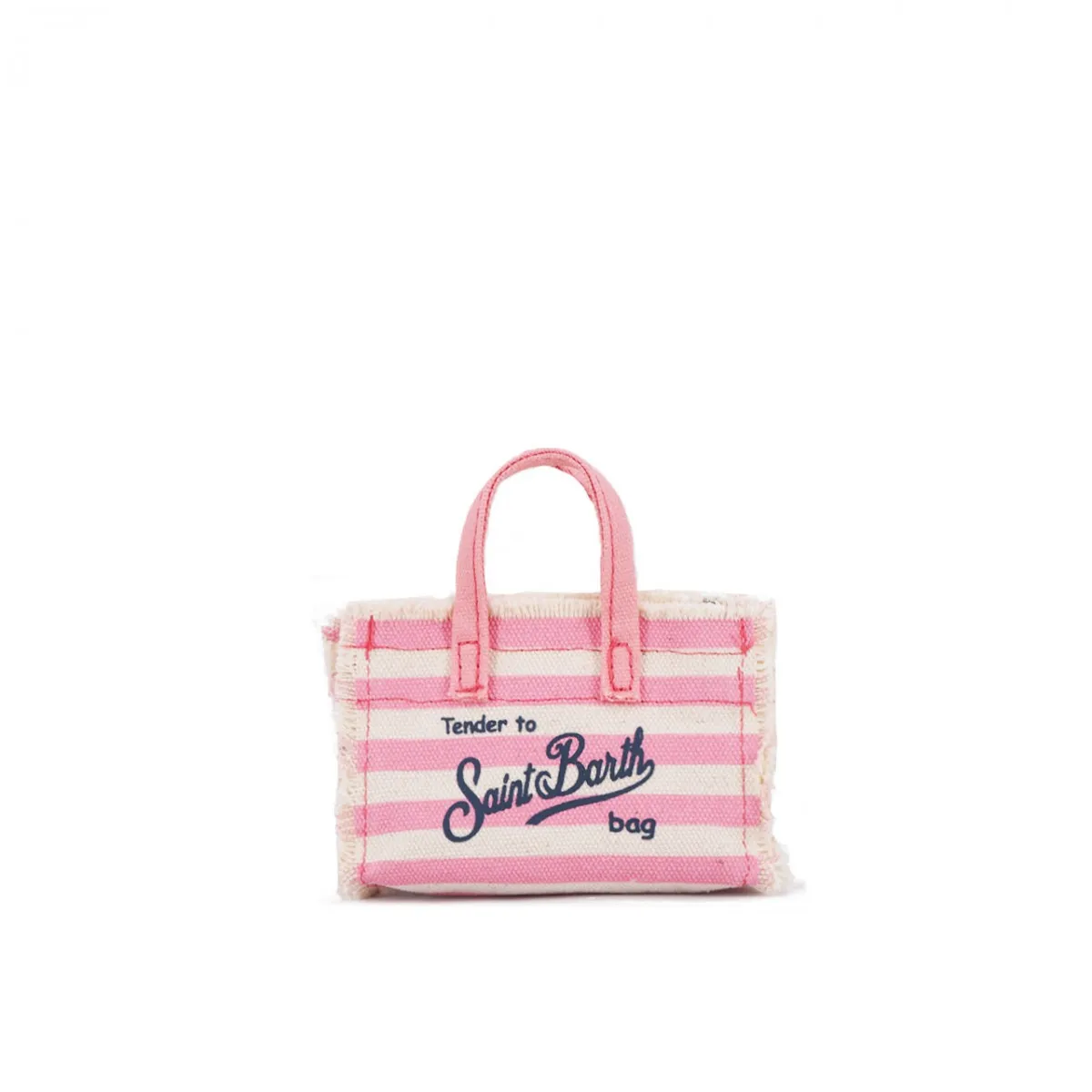 Borsa Portachiavi A Righe Con Tracolla, Rosa