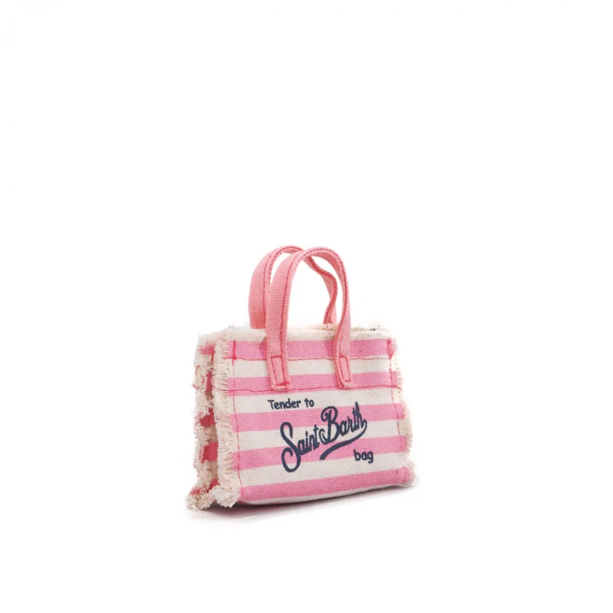 Borsa Portachiavi A Righe Con Tracolla, Rosa