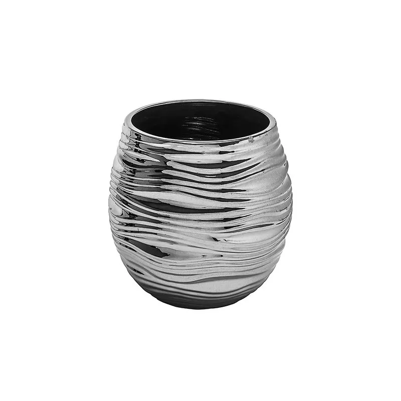 Braid Vaso in ceramica, platino