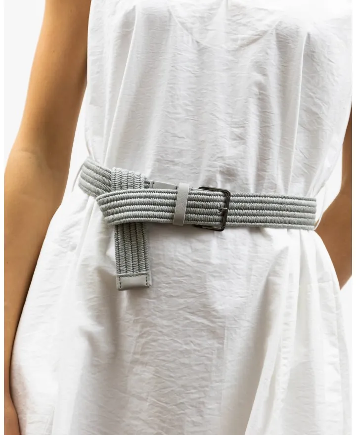 Brunello Cucinelli - Abito Lungo in Cotone Bianco Donna