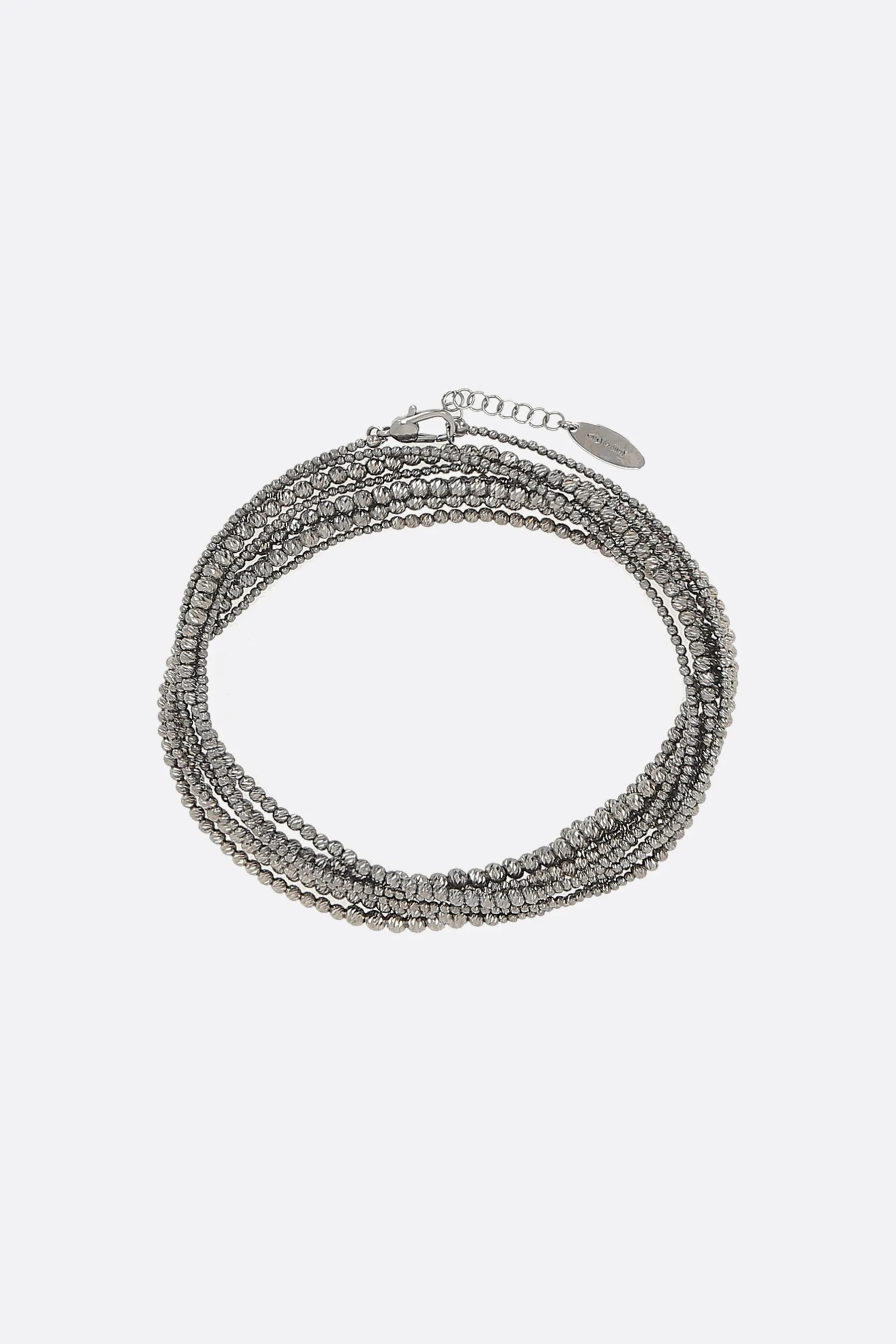  BRUNELLO CUCINELLI bracciale multigiro in argento sterling 925 