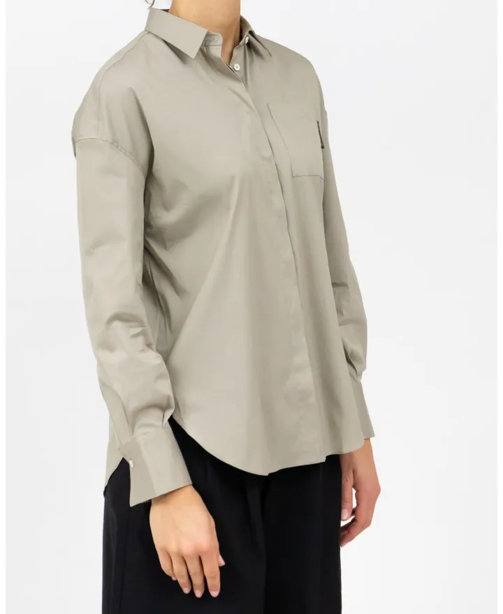 Brunello Cucinelli - Camicia Beige con Monile
