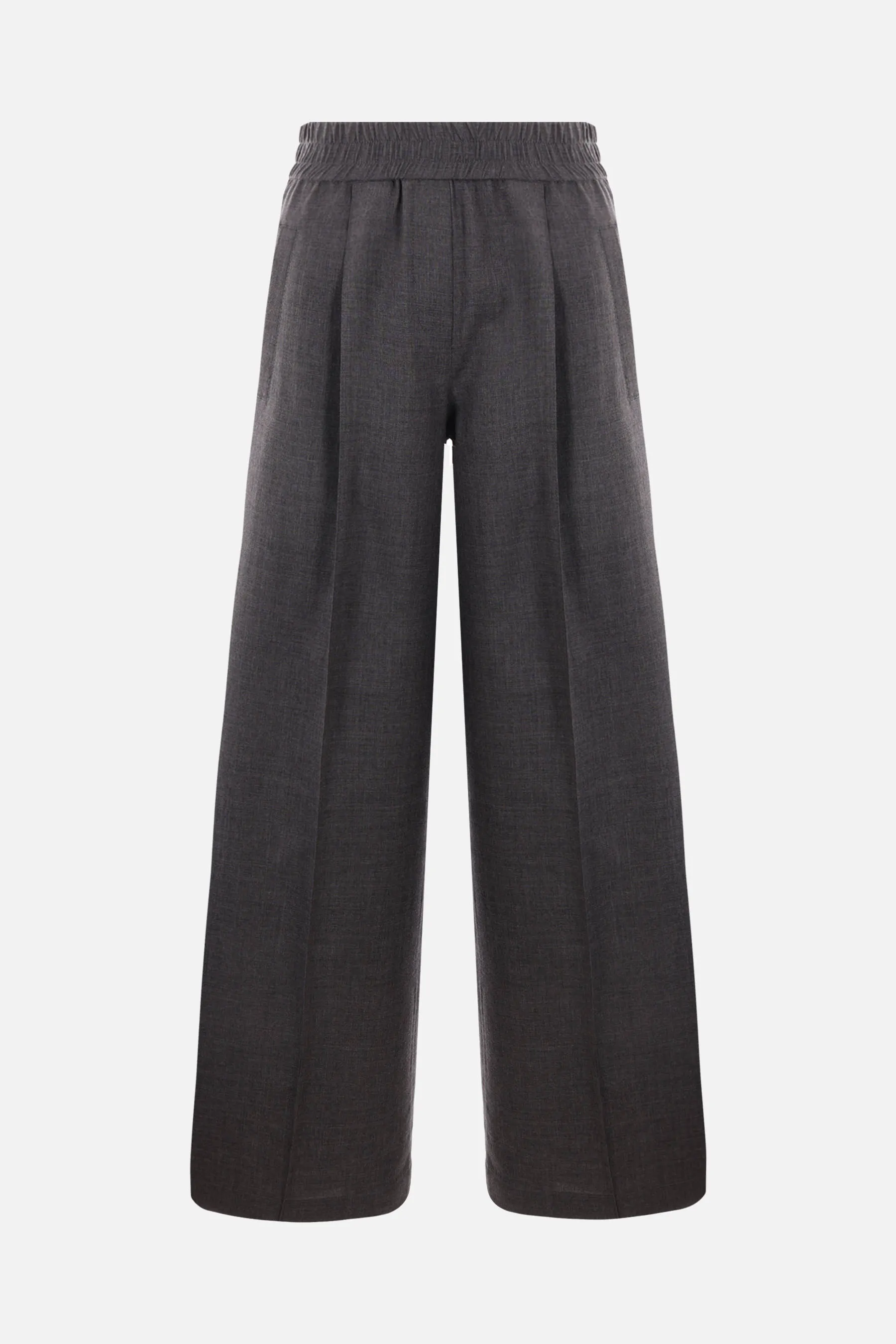  BRUNELLO CUCINELLI pantalone Loose Track in organza di lana vergine 