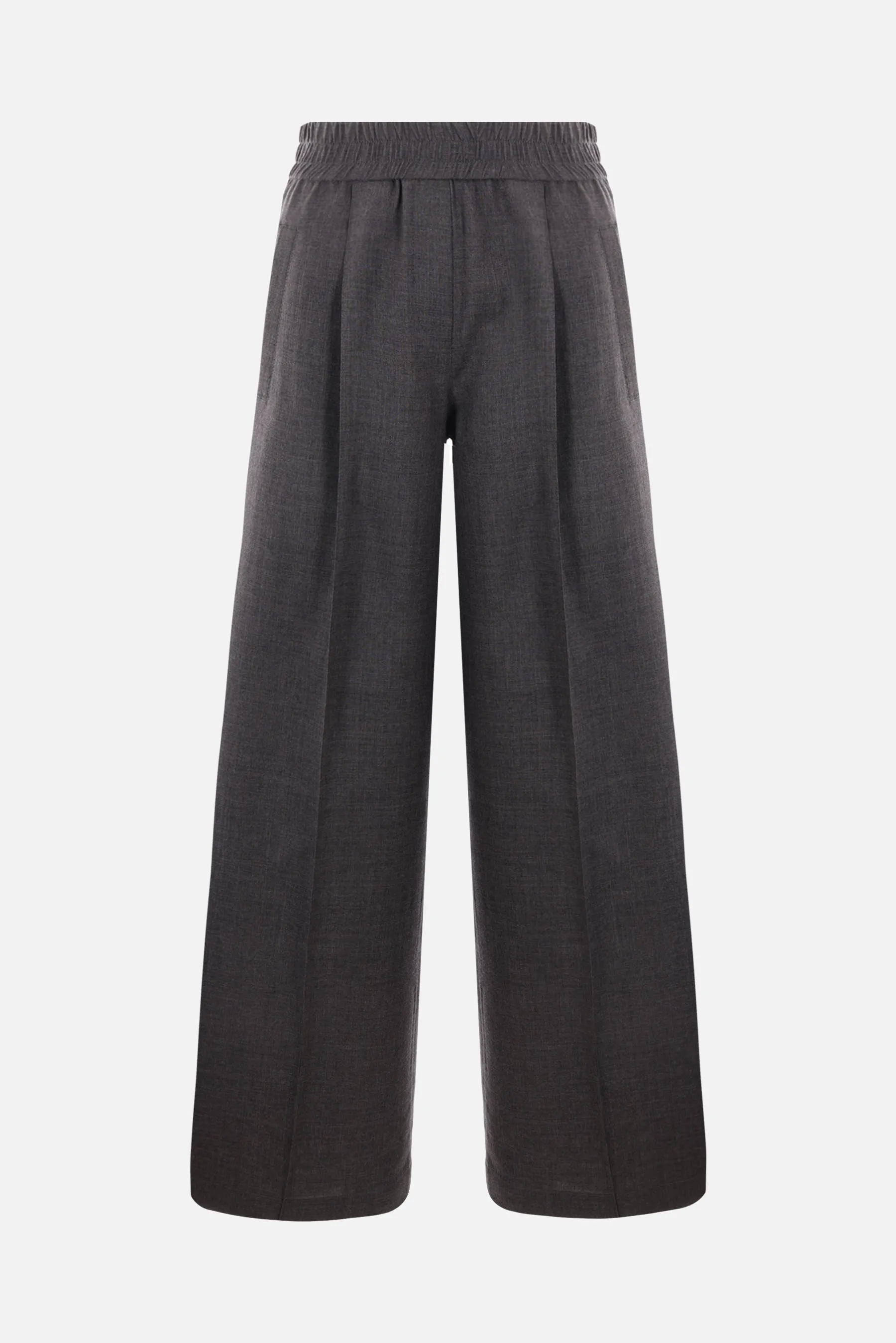  BRUNELLO CUCINELLI pantalone Loose Track in organza di lana vergine 