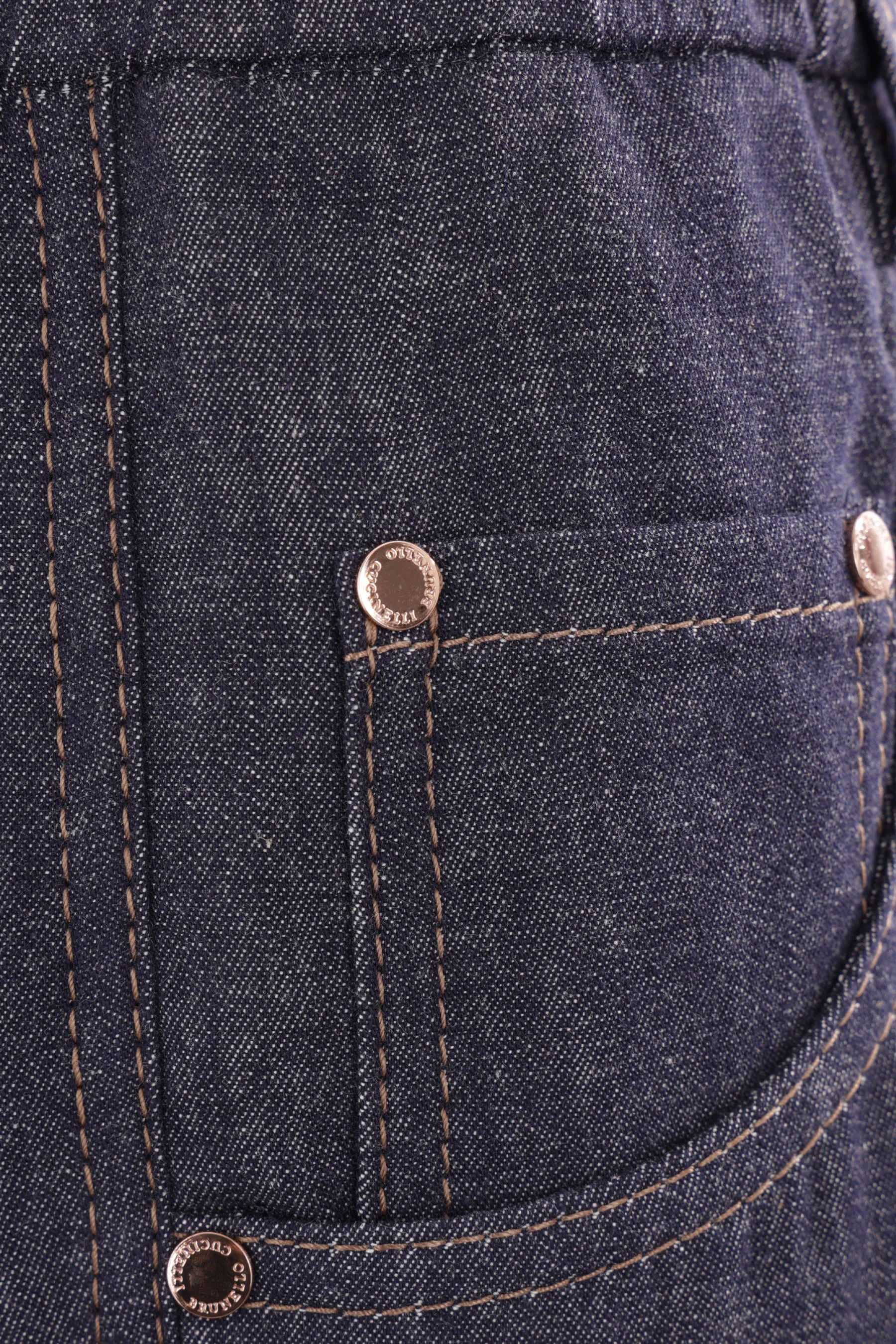  BRUNELLO CUCINELLI pantalone track in denim con Shiny Tab 