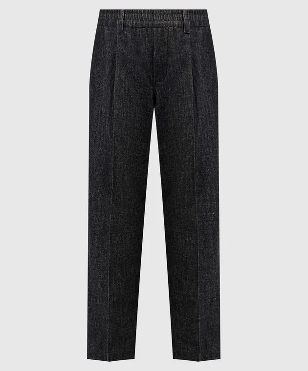 Brunello Cucinelli Pantaloni grigi con coulisse realizzati in eco-tuni M0F28P5823