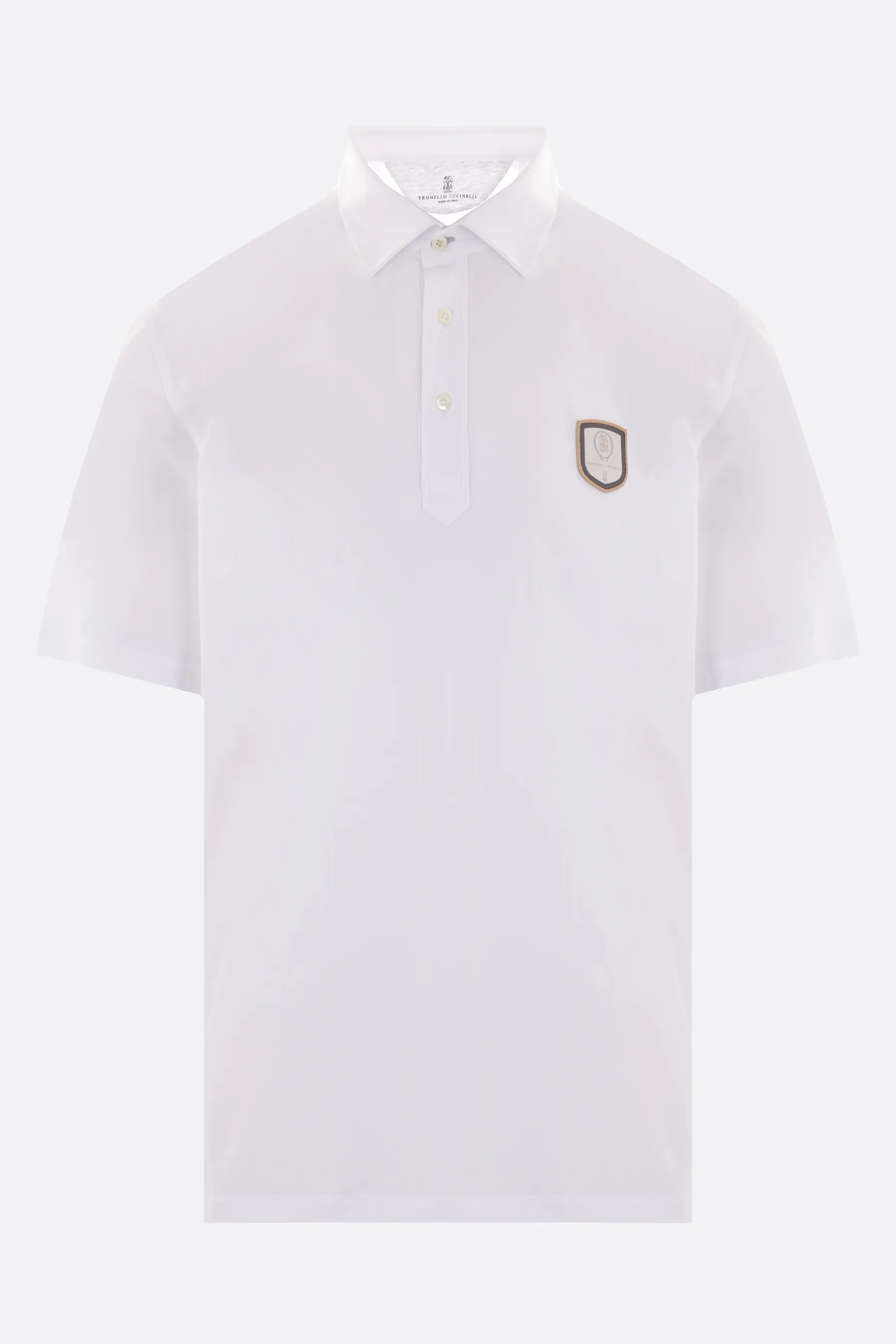  BRUNELLO CUCINELLI polo in jersey tecnico patch logo 