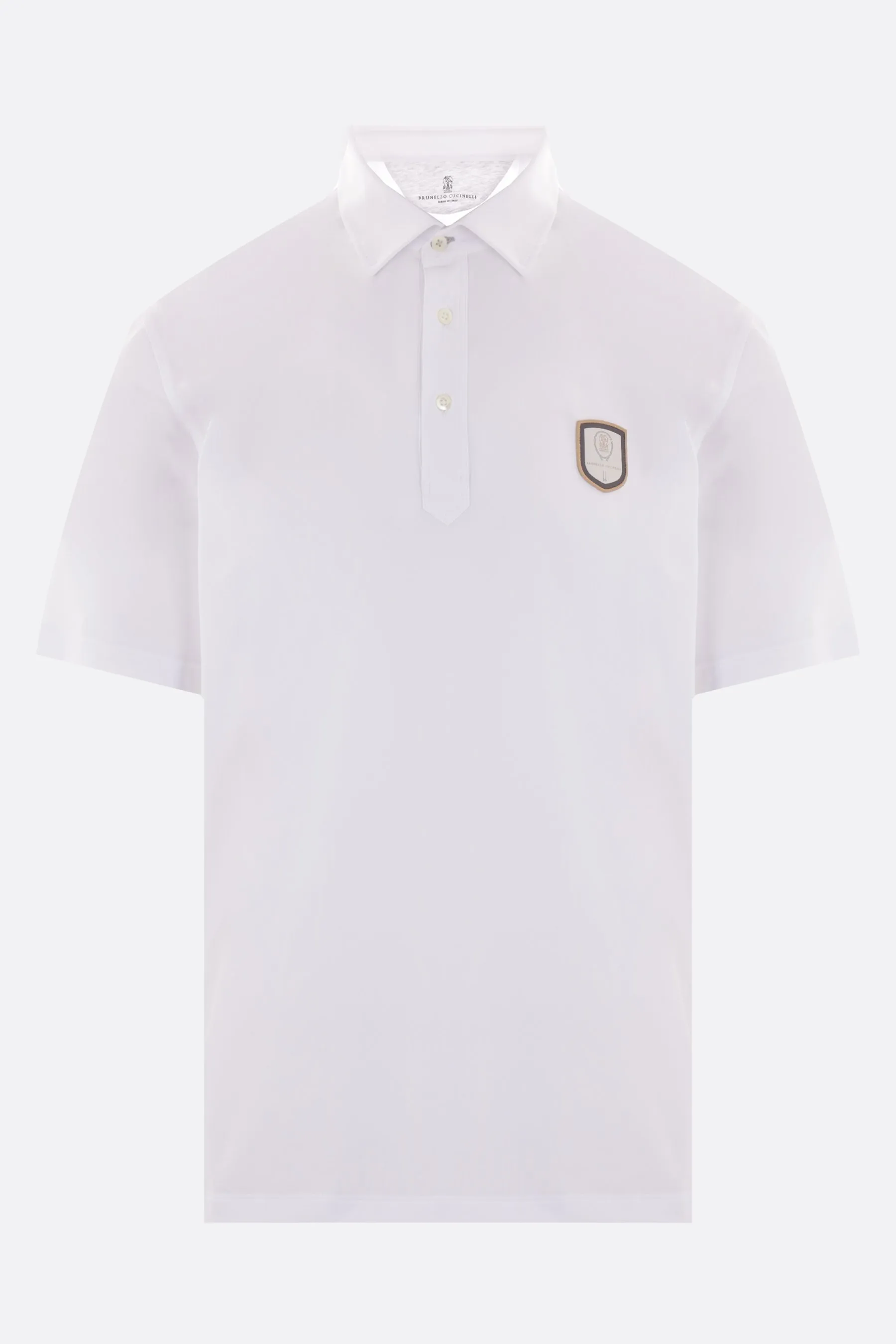  BRUNELLO CUCINELLI polo in jersey tecnico patch logo 