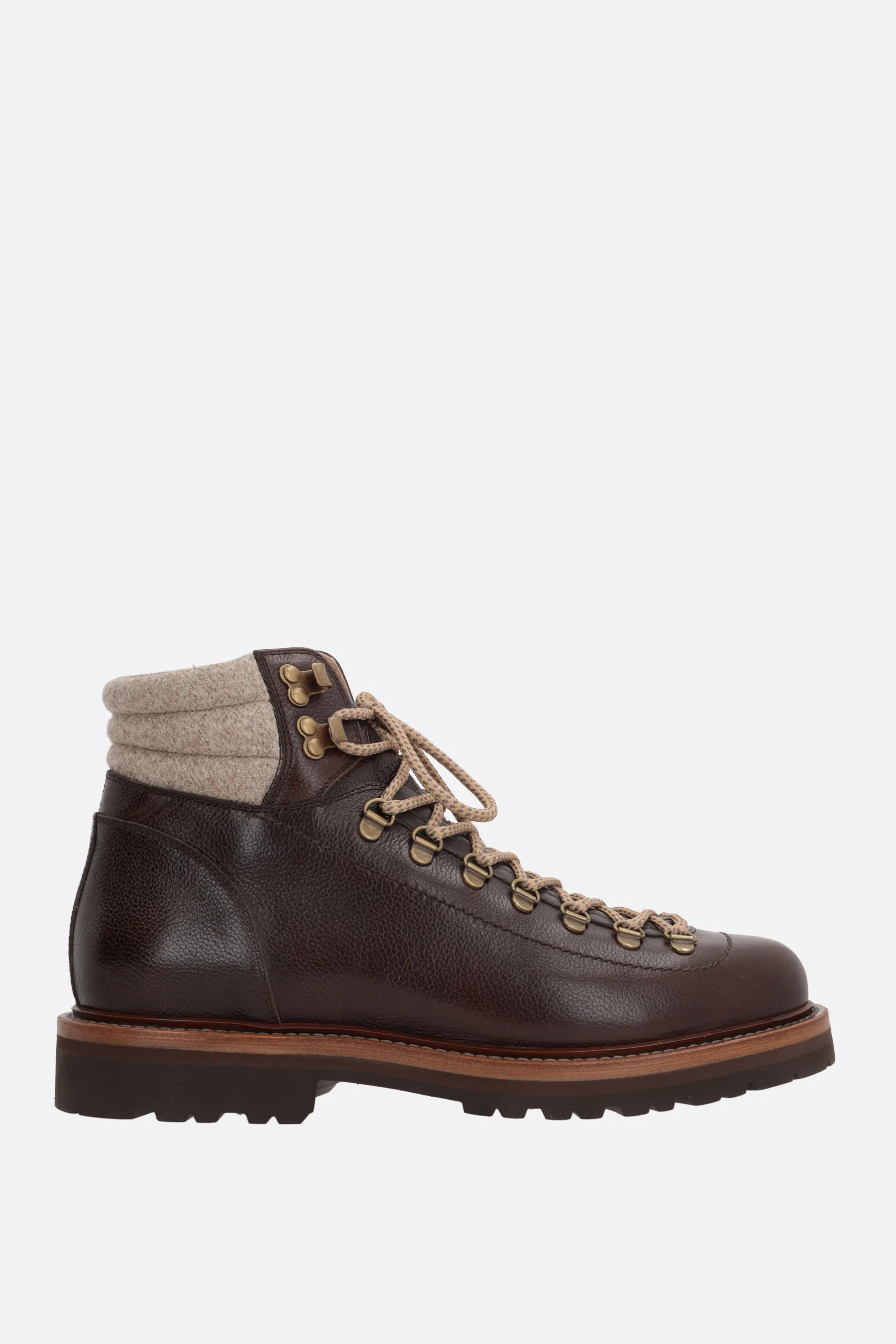  BRUNELLO CUCINELLI stivaletto hiking in pelle texturizzata 