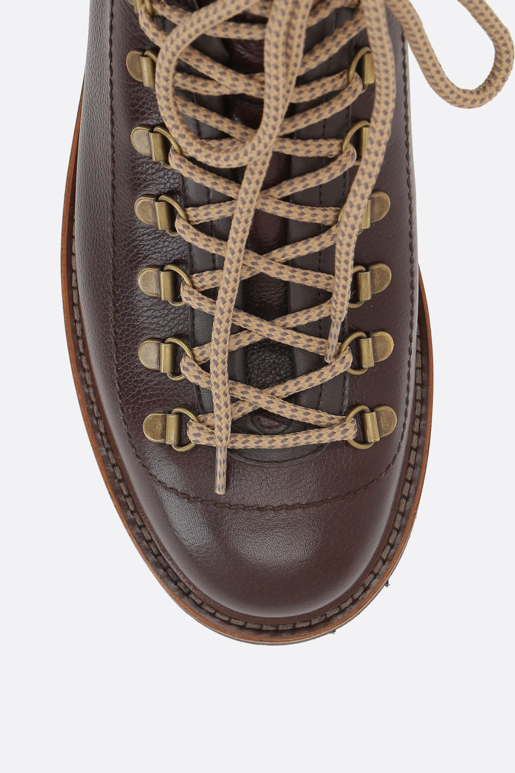  BRUNELLO CUCINELLI stivaletto hiking in pelle texturizzata 
