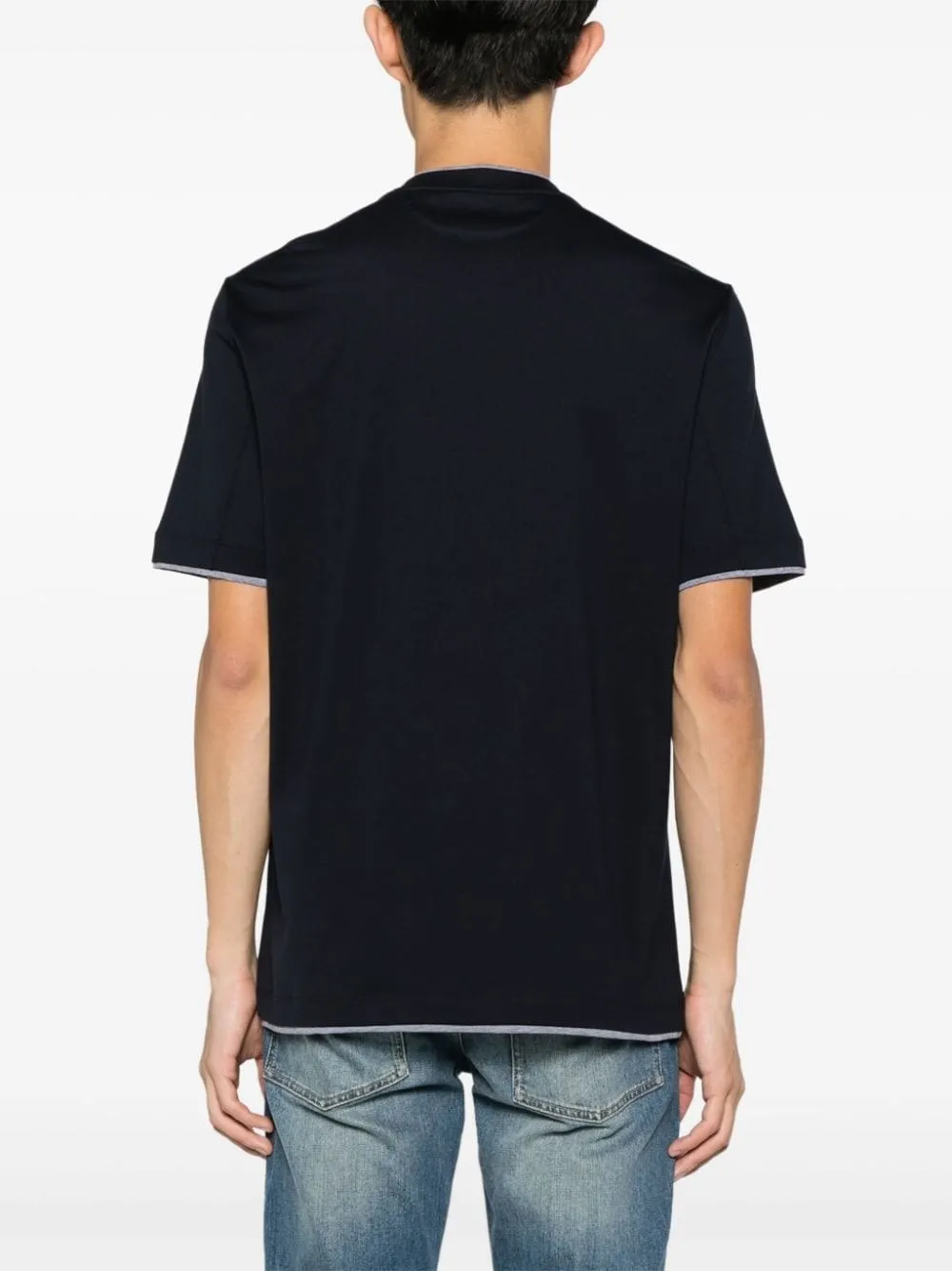 Brunello Cucinelli-T-shirt con effetto a strati
