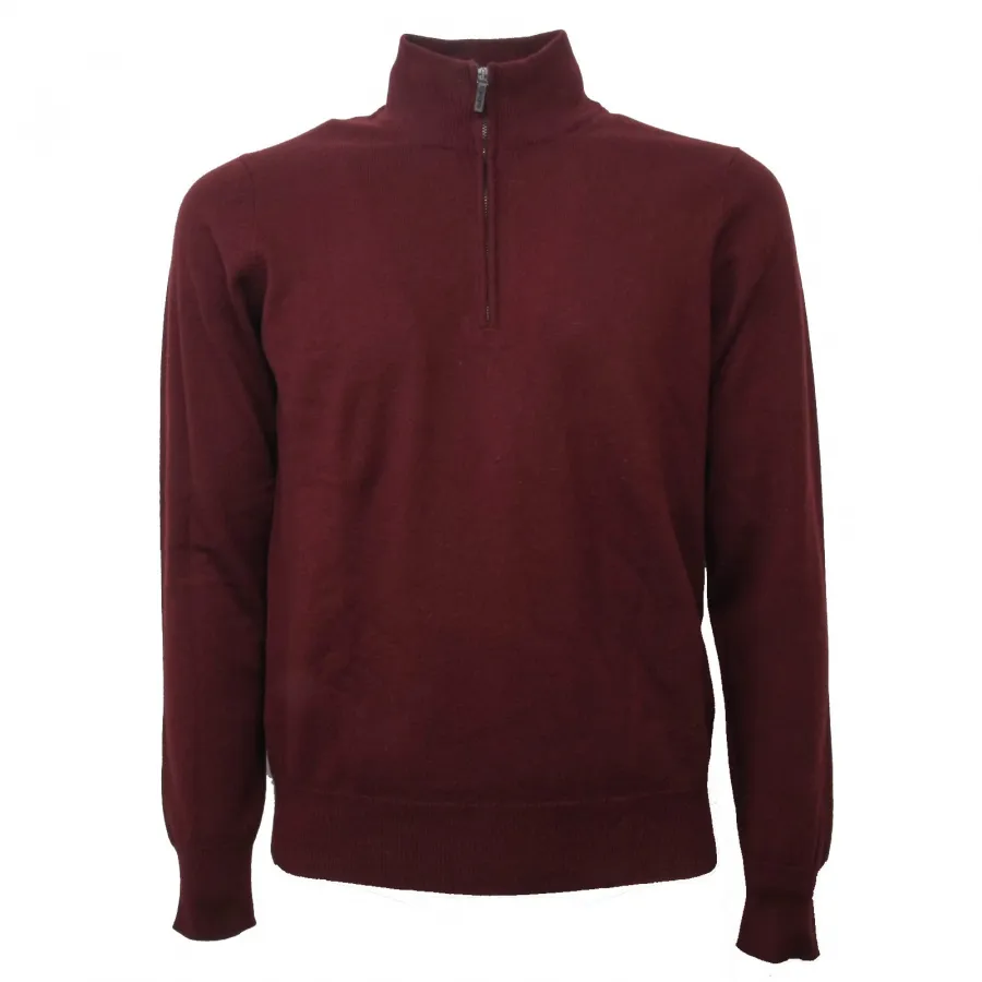C0482 maglione lana uomo KANGRA bordeaux sweater men