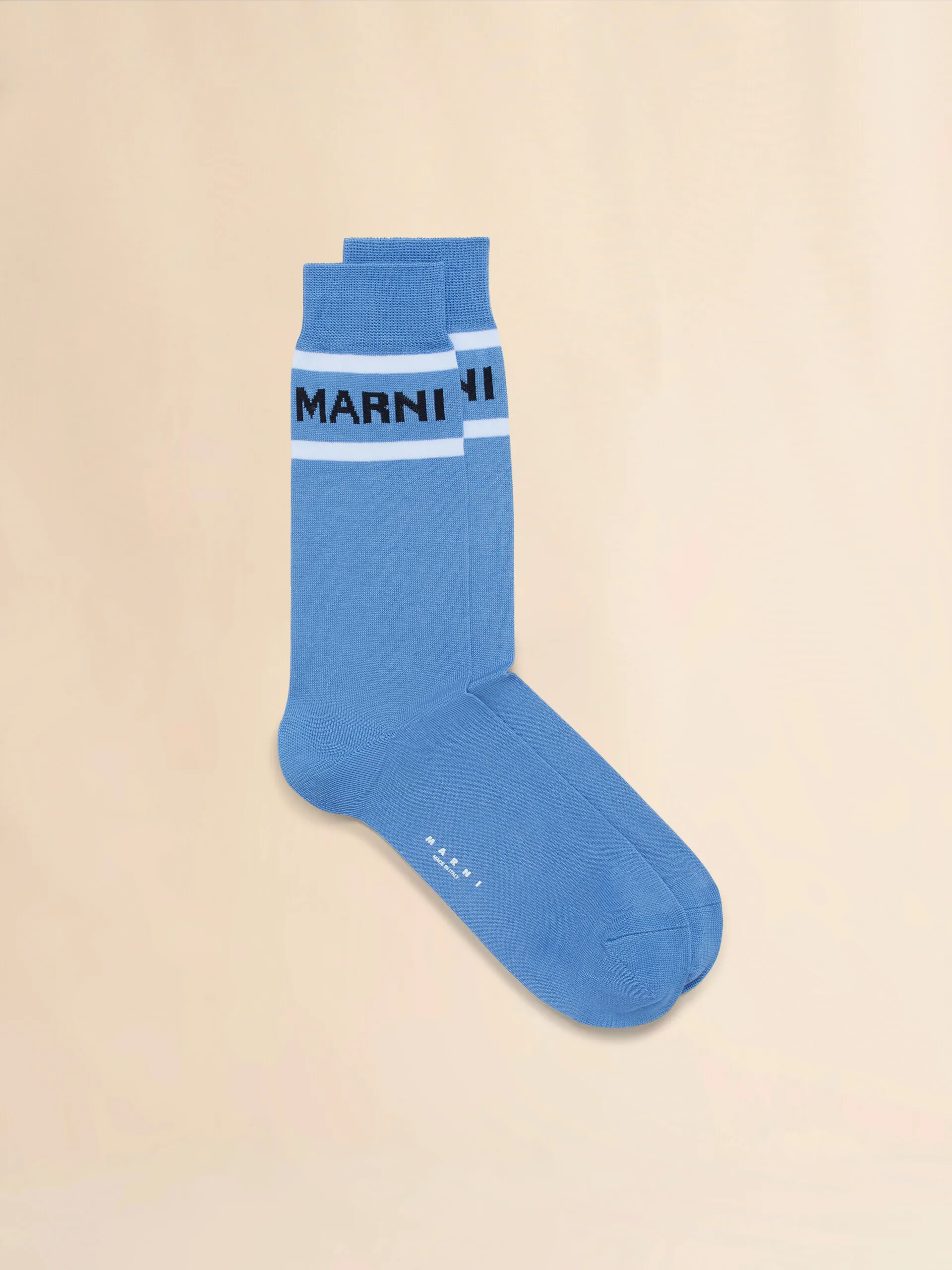 Calzini in cotone indaco con logo
