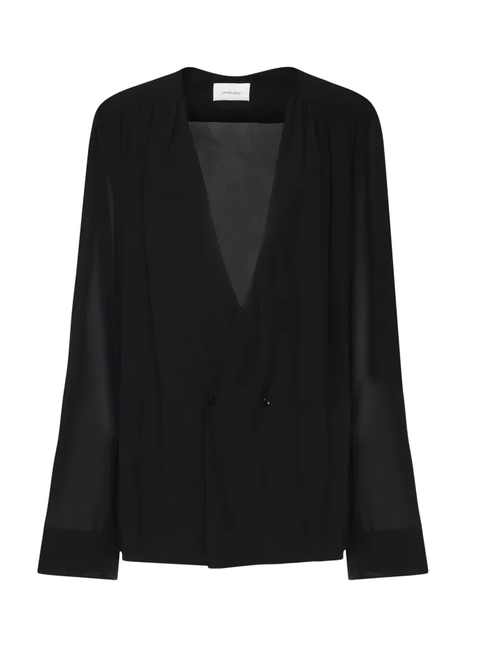 CAMICIA CON SCHIENA E MANICHE TRASPARENTI