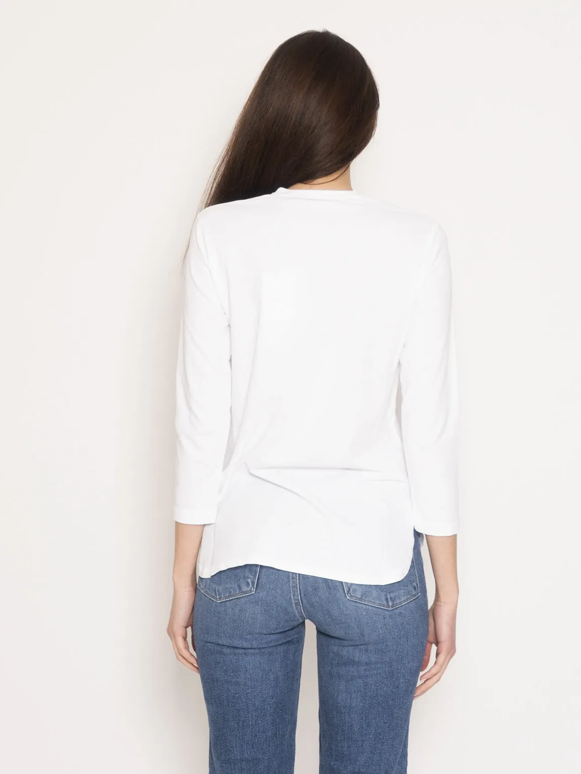 Camicia con Scollo a V Bianco