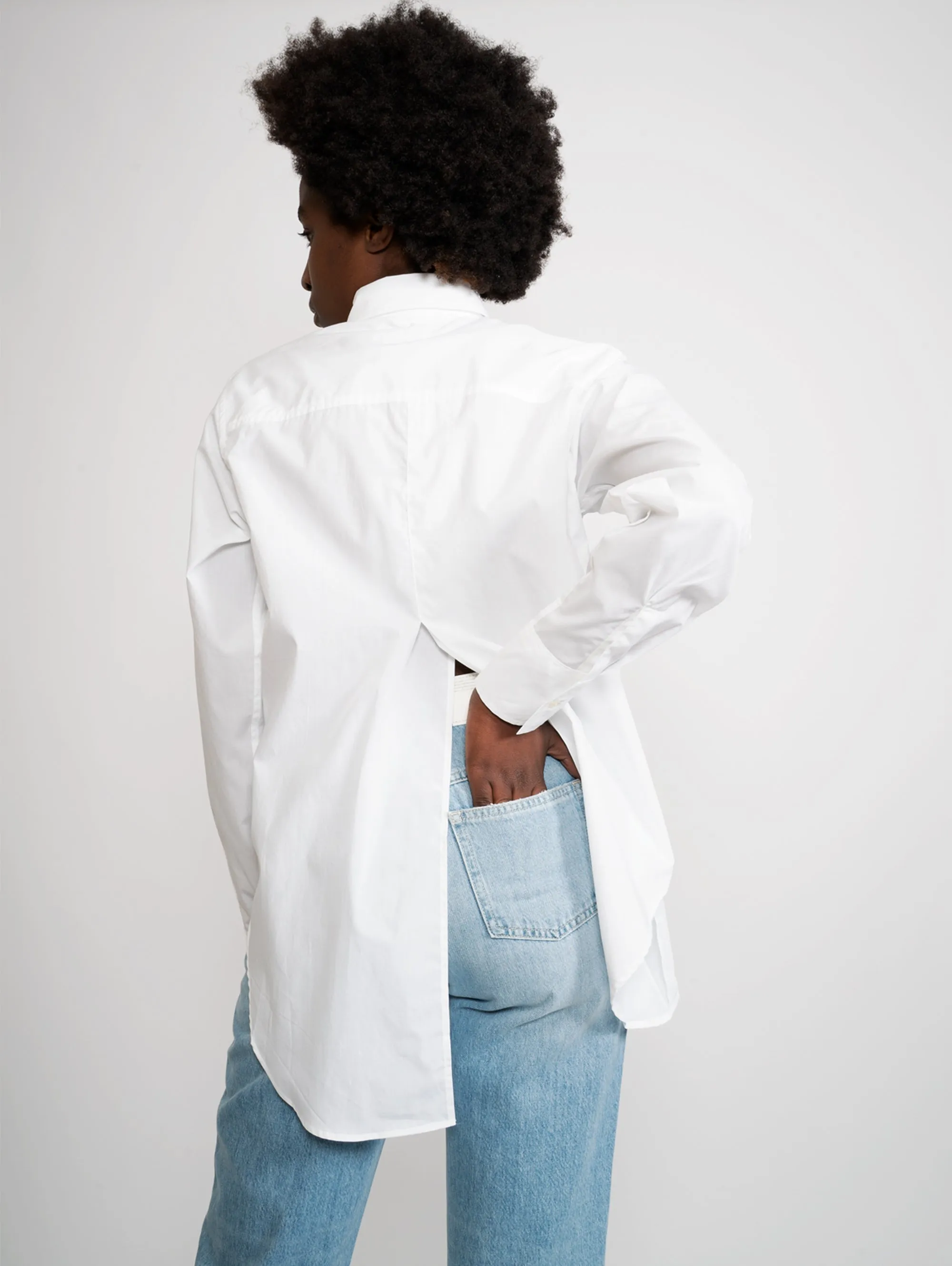 Camicia con Spacco Posteriore Bianco