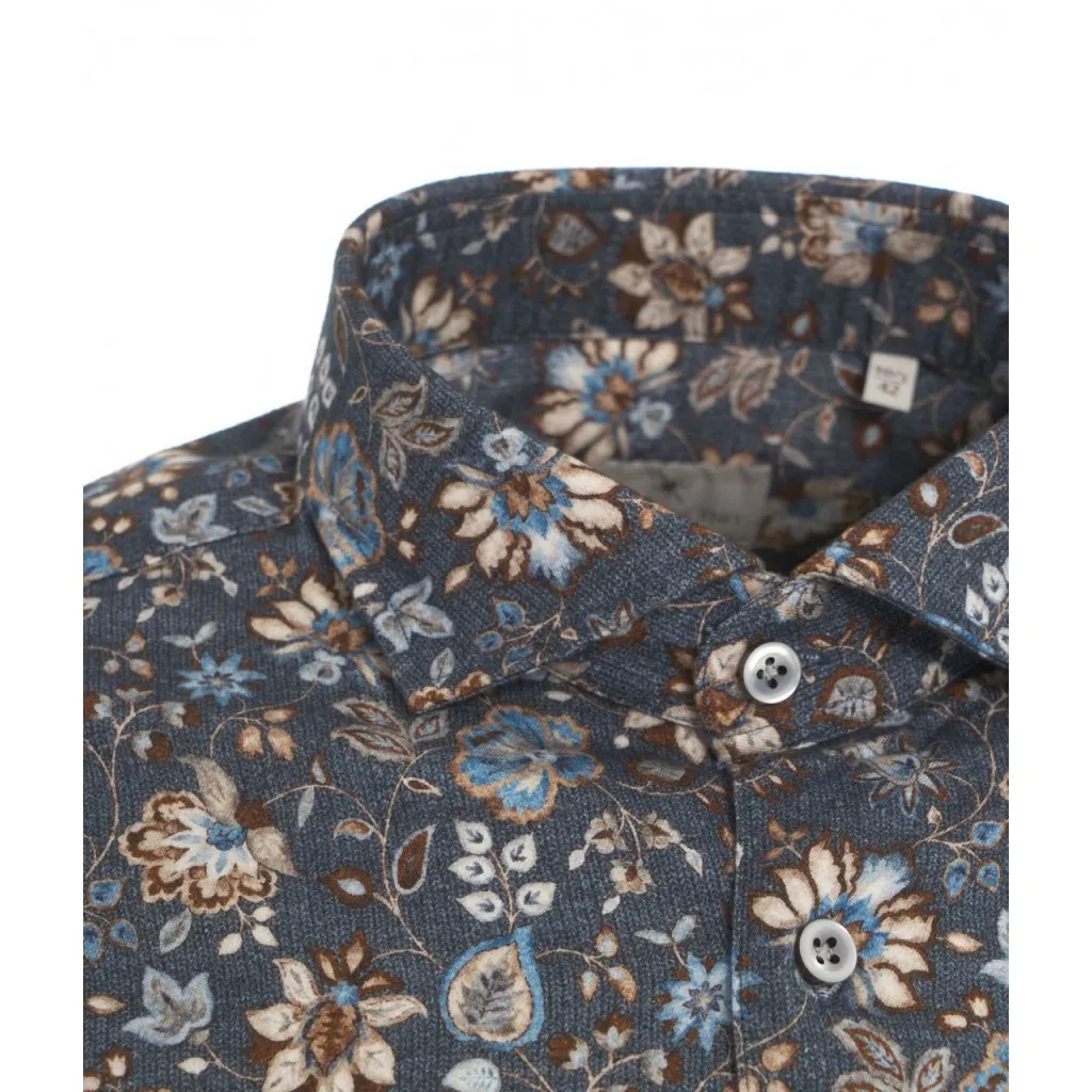 Camicia con stampa blu scuro
