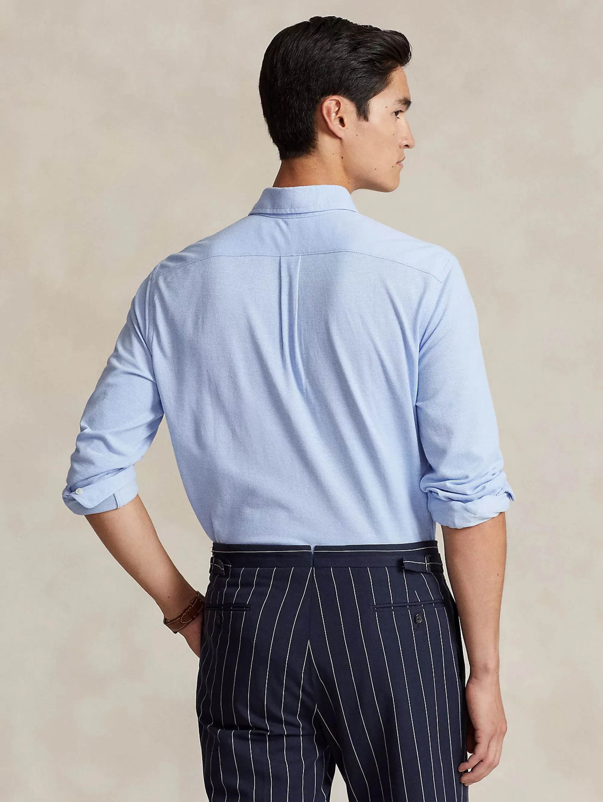 Camicia Knit Oxford Blu