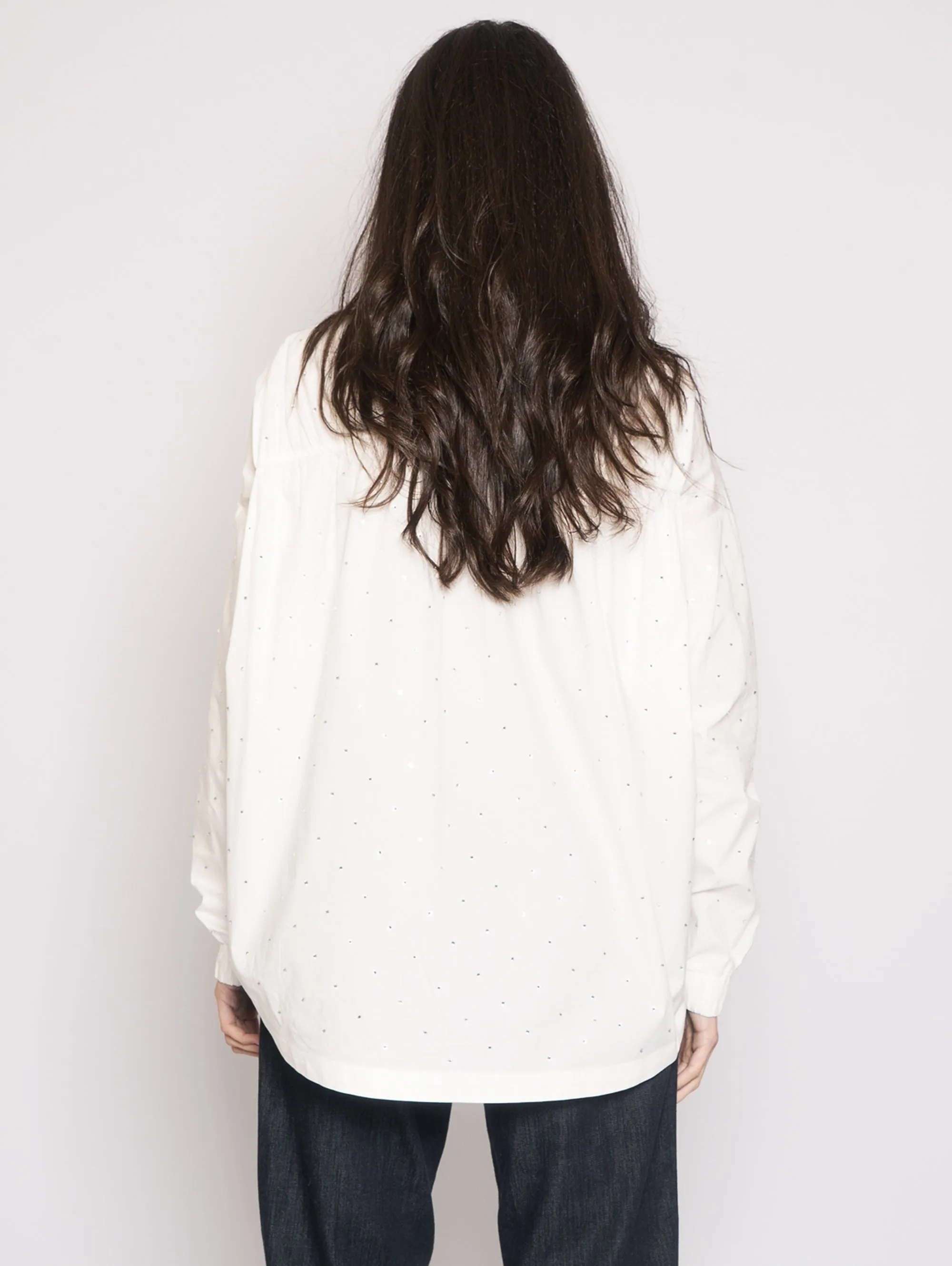 Camicia Over con Strass White