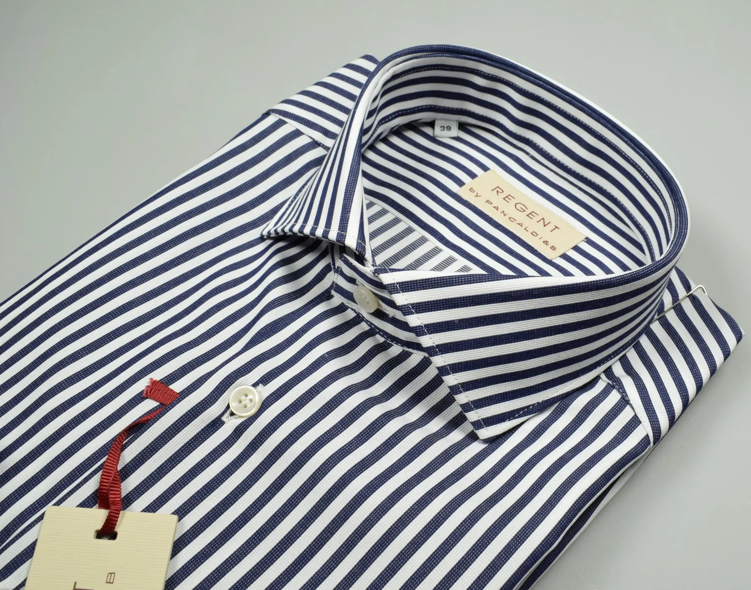 Camicia slim fit pancaldi puro cotone a righe blu