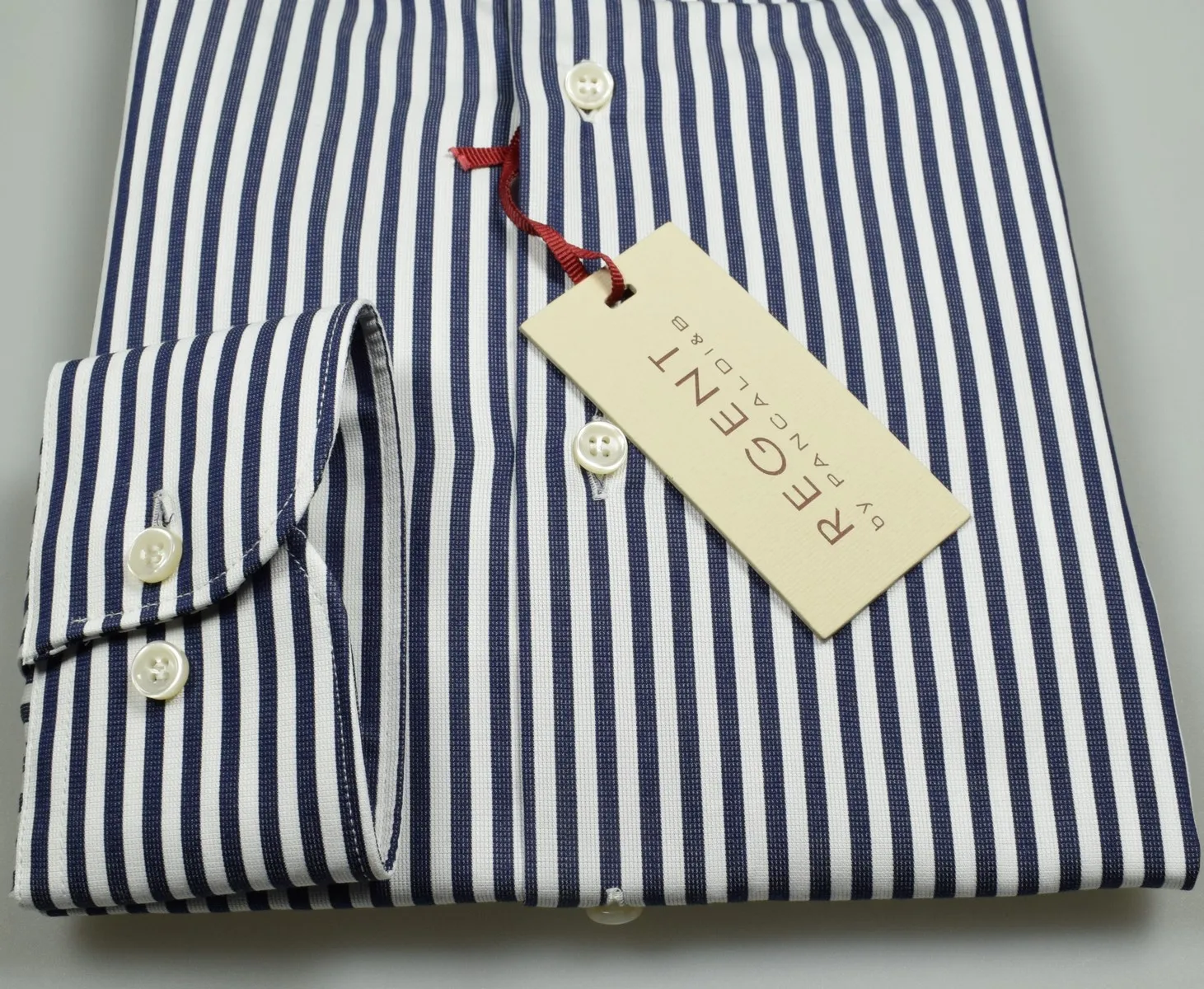 Camicia slim fit pancaldi puro cotone a righe blu