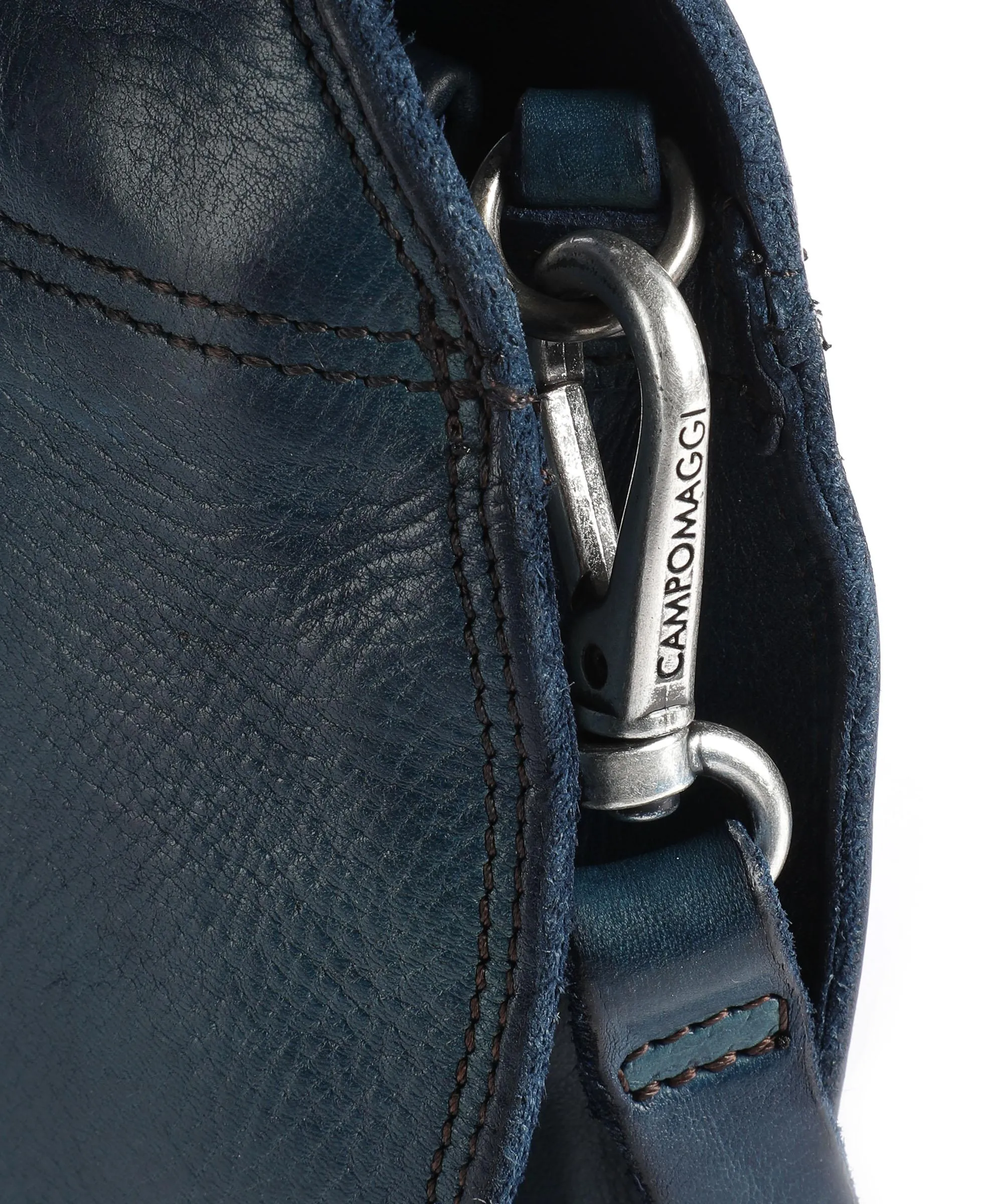  Campomaggi Borsa a mano pelle di vacchetta finemente grana blu scuro  