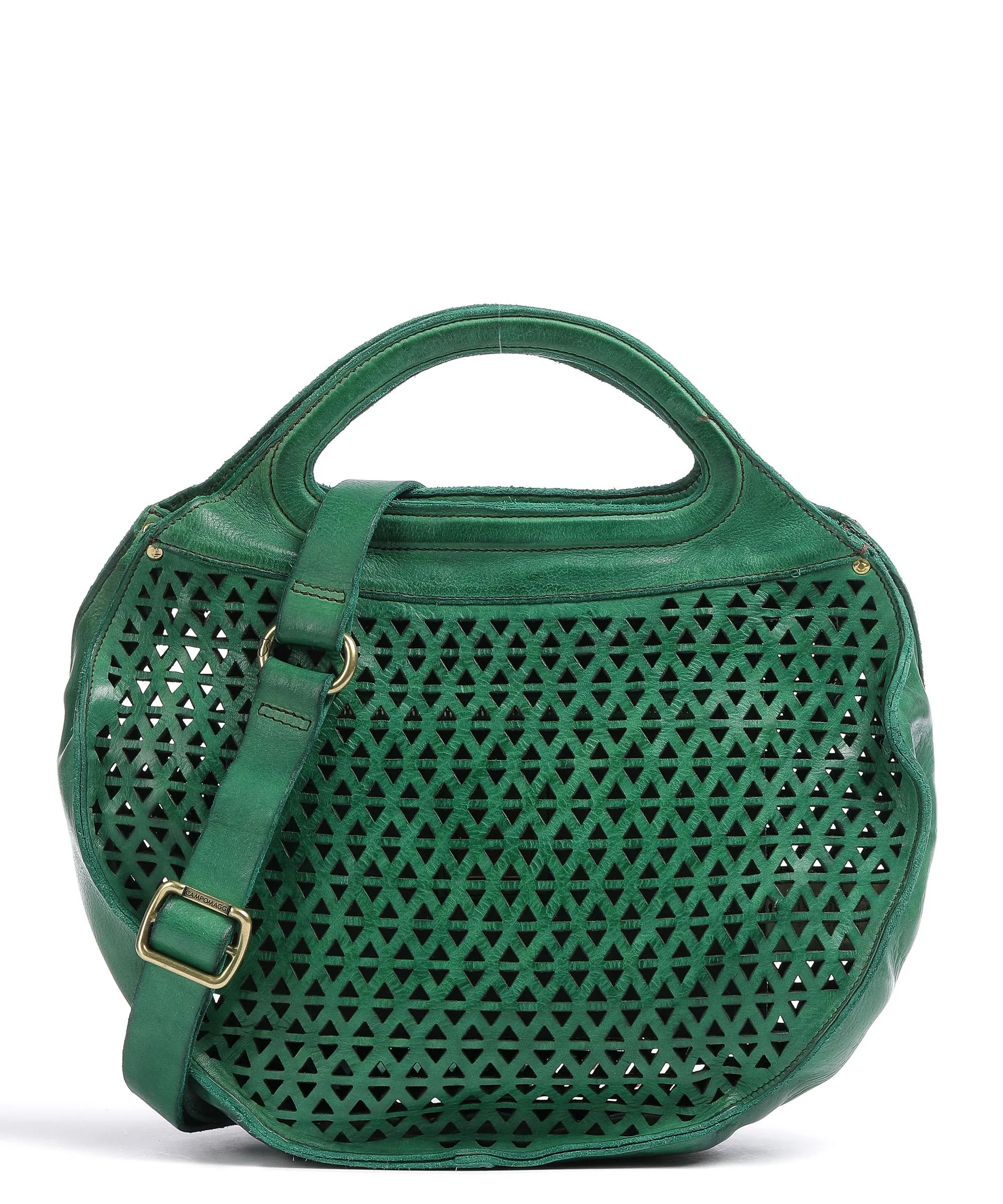  Campomaggi Borsa a mano pelle di vacchetta finemente grana verde scuro  