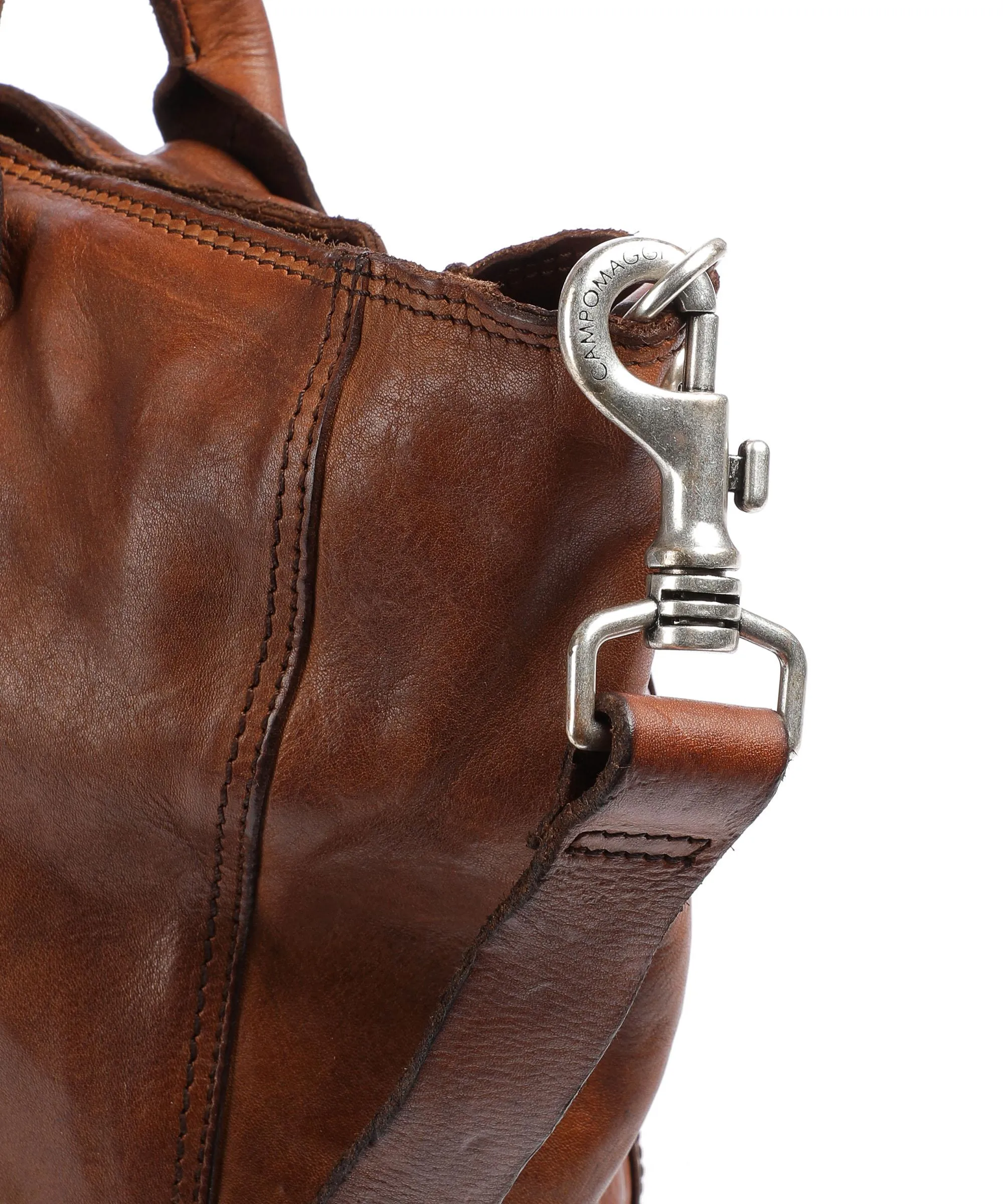  Campomaggi Borsa shopper pelle di vacchetta finemente grana cognac  