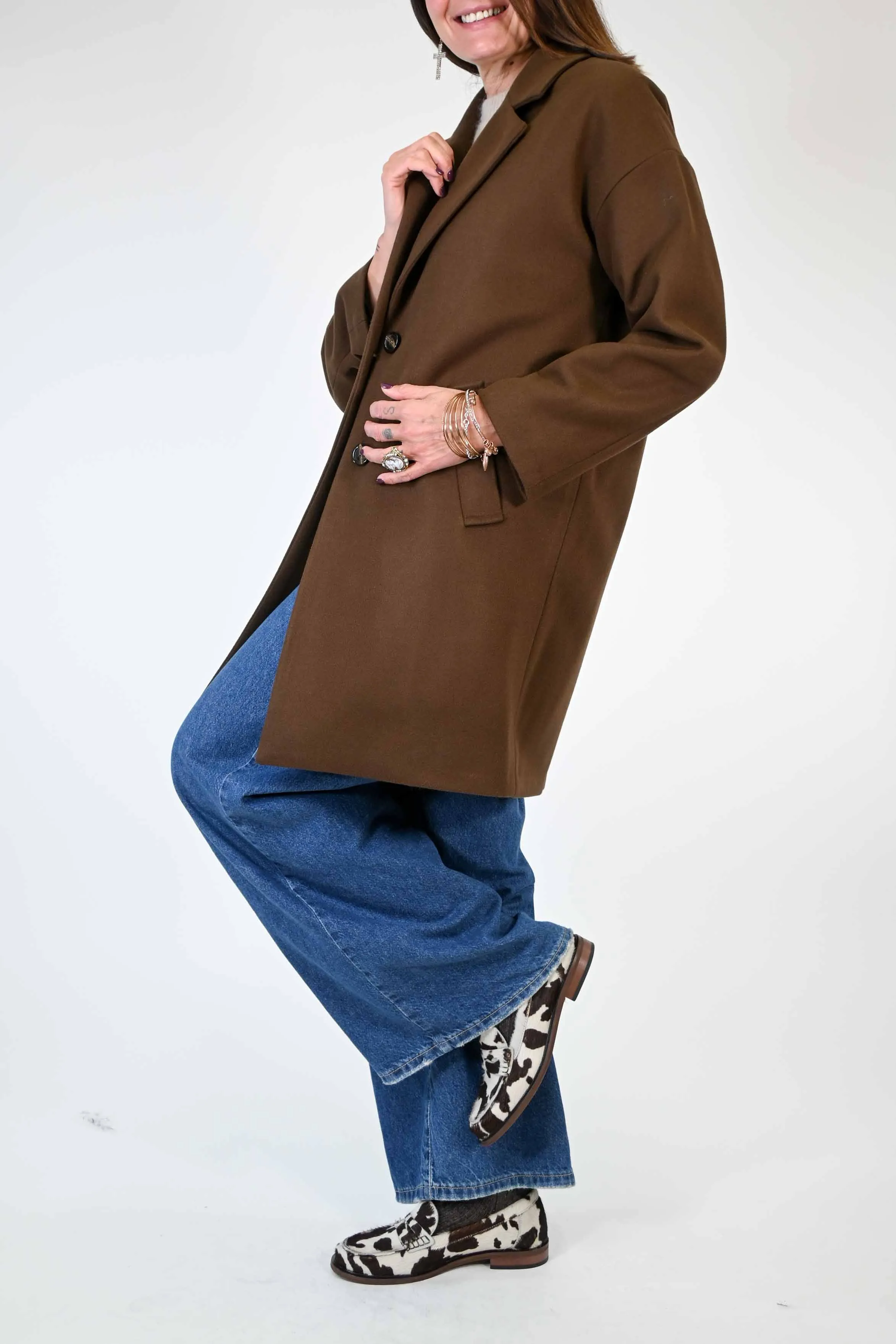CAPPOTTO AD OVETTO DUE BOTTONI MORO