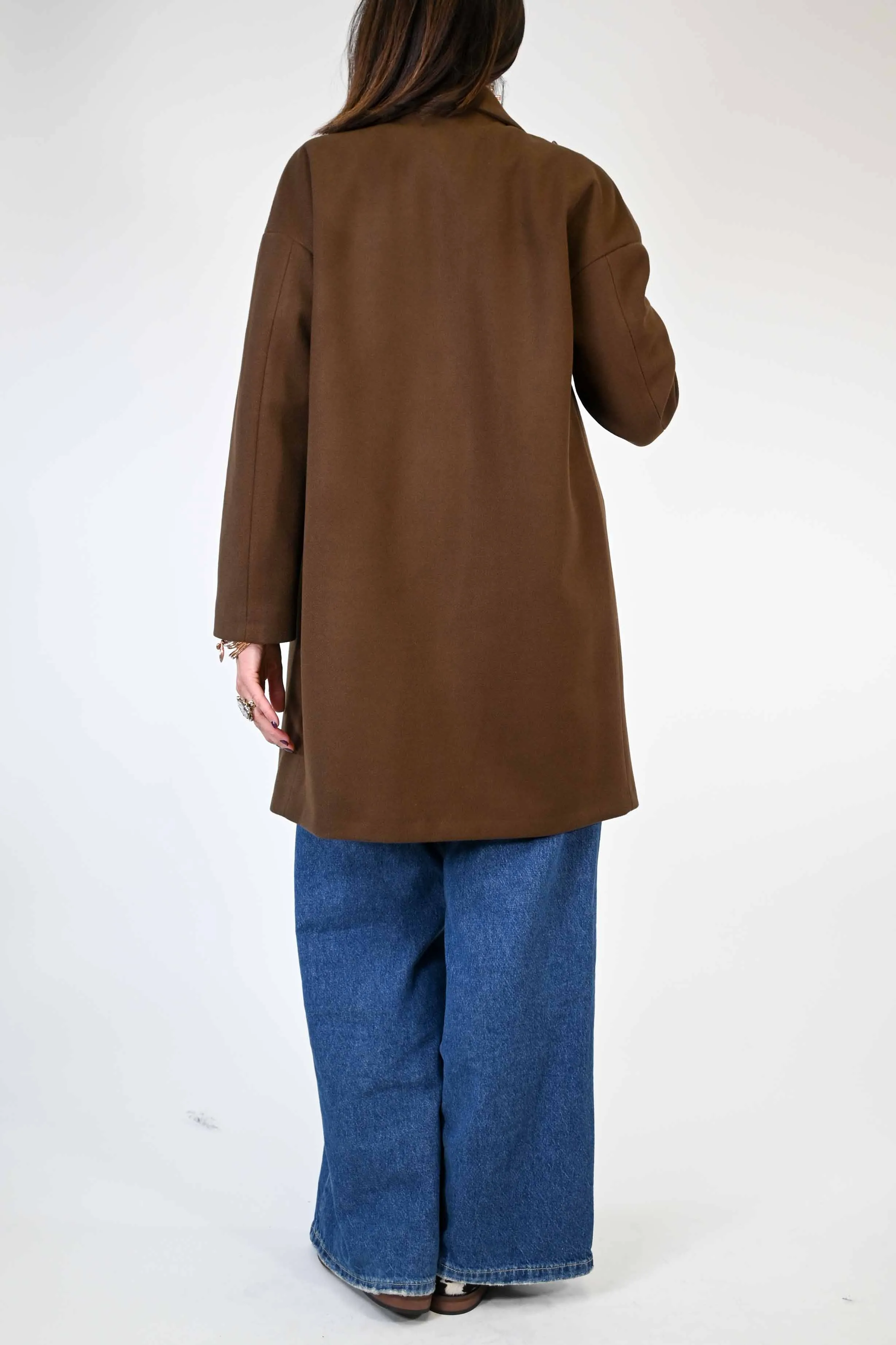 CAPPOTTO AD OVETTO DUE BOTTONI MORO