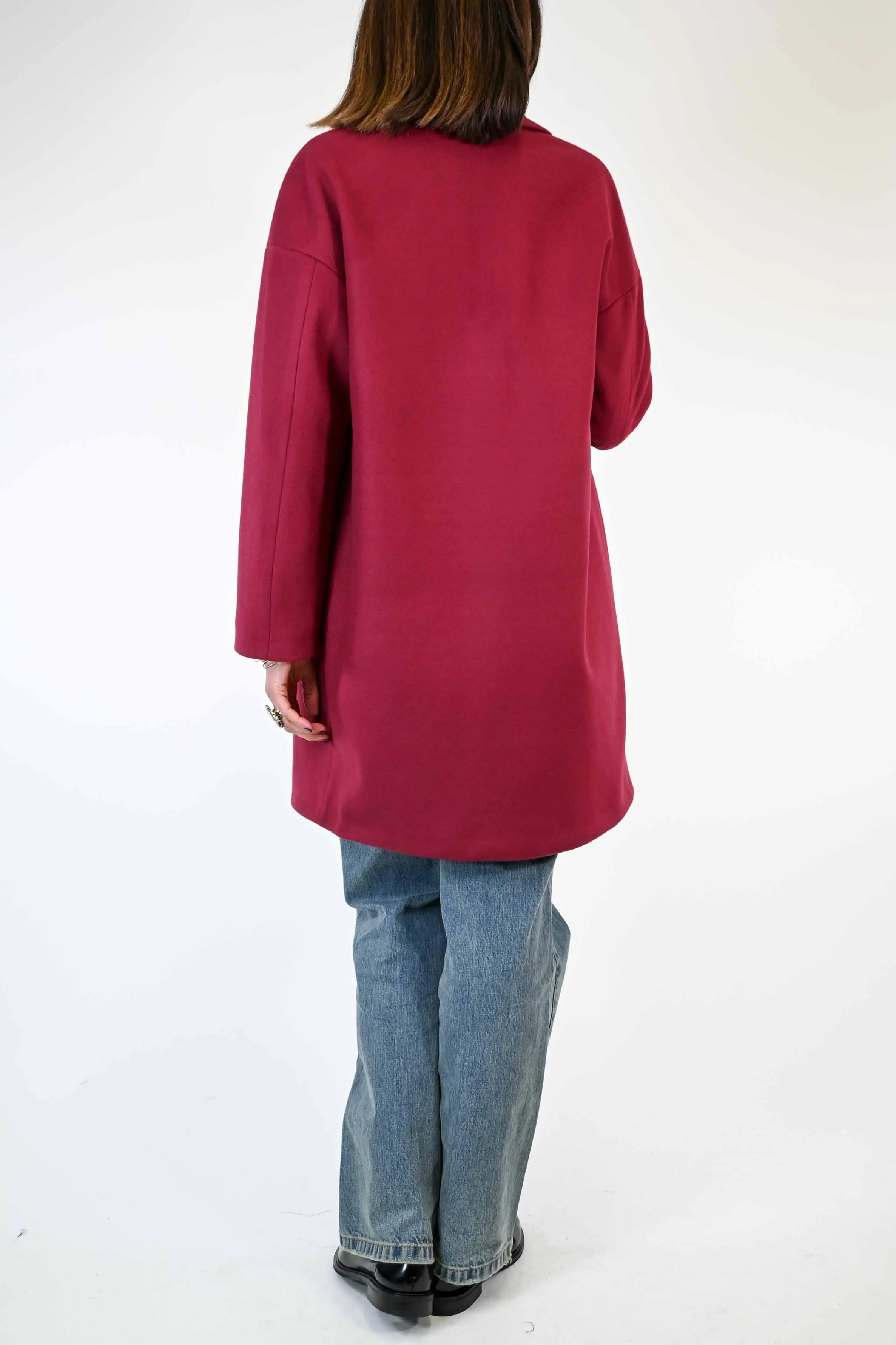 CAPPOTTO AD OVETTO DUE BOTTONI RUBINO