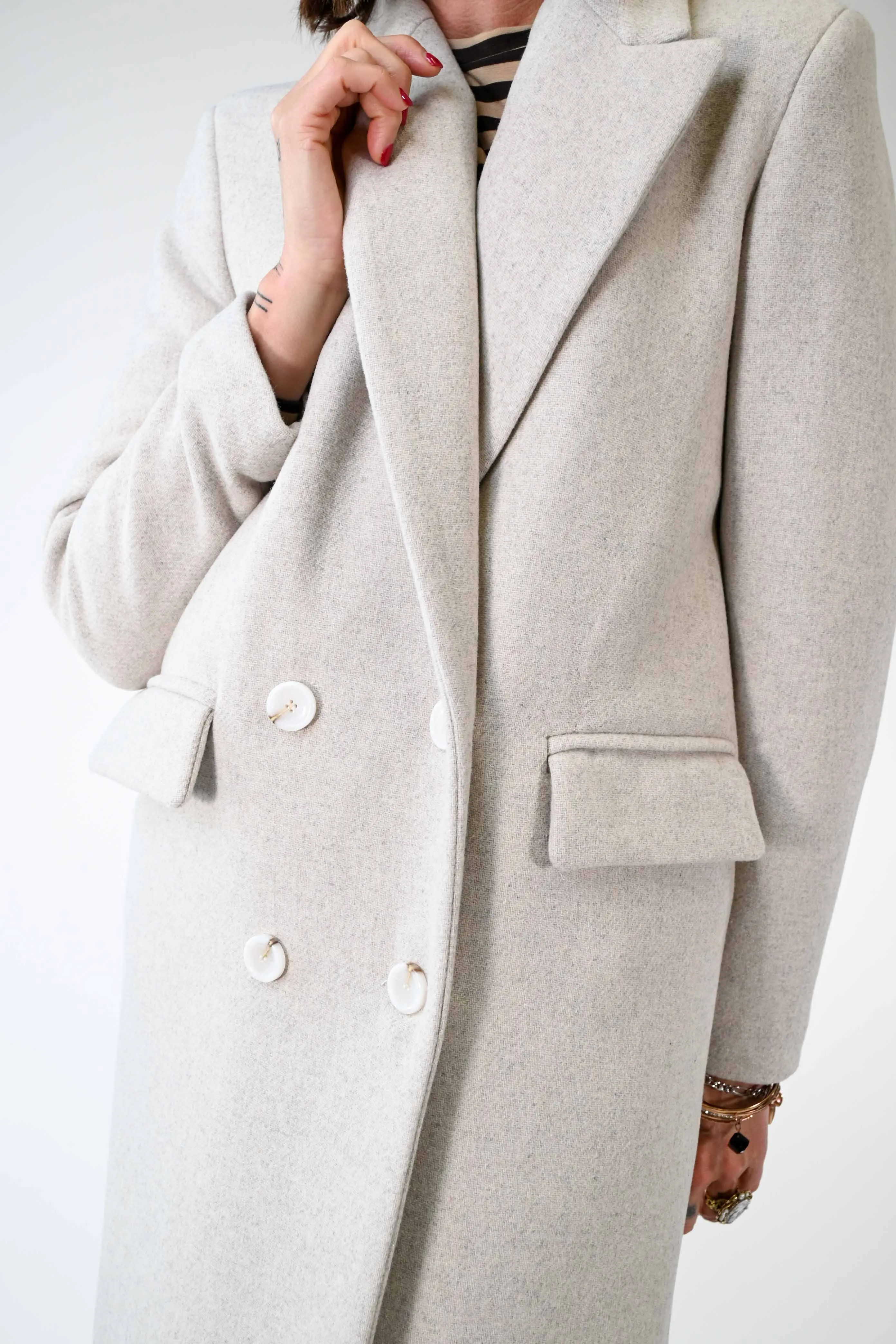 CAPPOTTO DOPPIOPETTO OVER IN LANA COLOR BEIGE