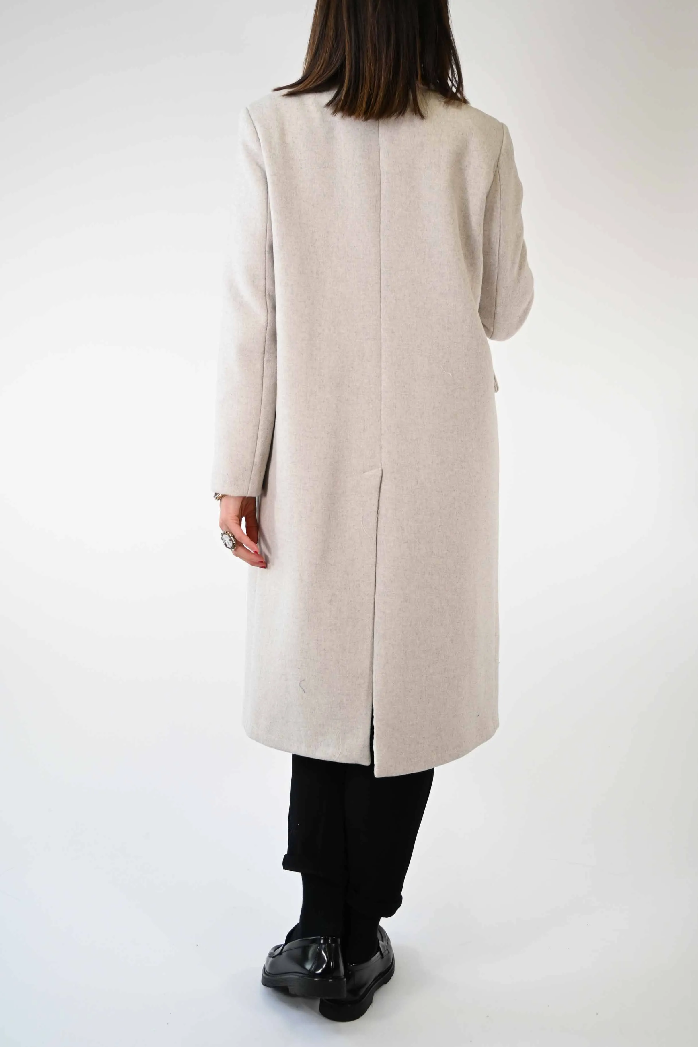 CAPPOTTO DOPPIOPETTO OVER IN LANA COLOR BEIGE