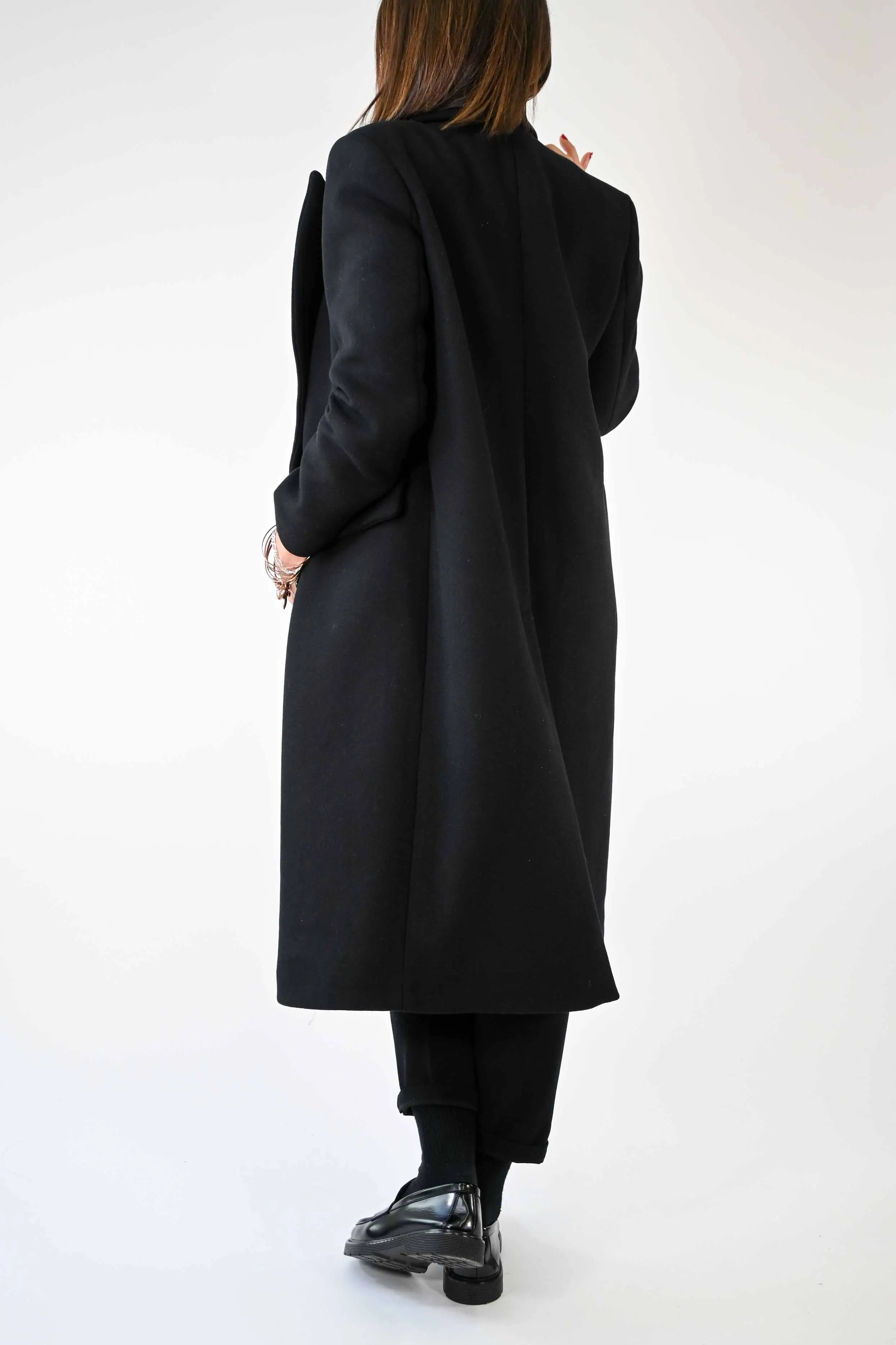CAPPOTTO DOPPIOPETTO OVER IN LANA COLOR NERO