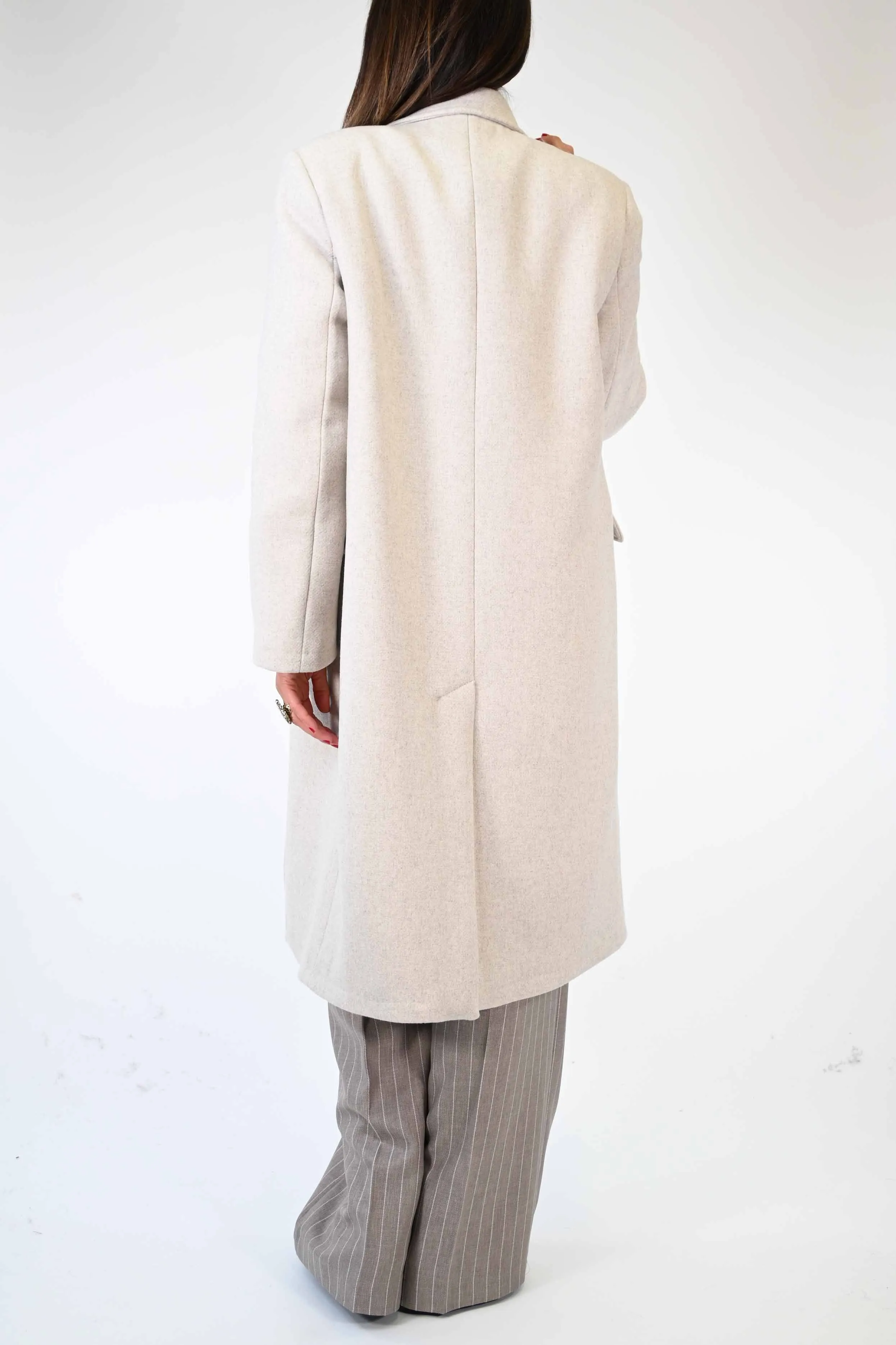 CAPPOTTO DUE BOTTONI OVER IN LANA COLOR BEIGE