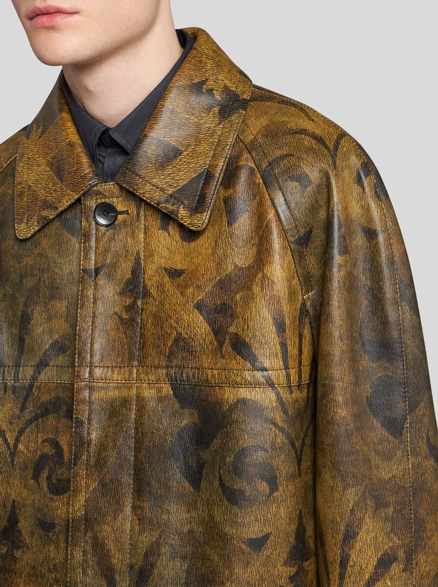 CAPPOTTO IN PELLE STAMPATA