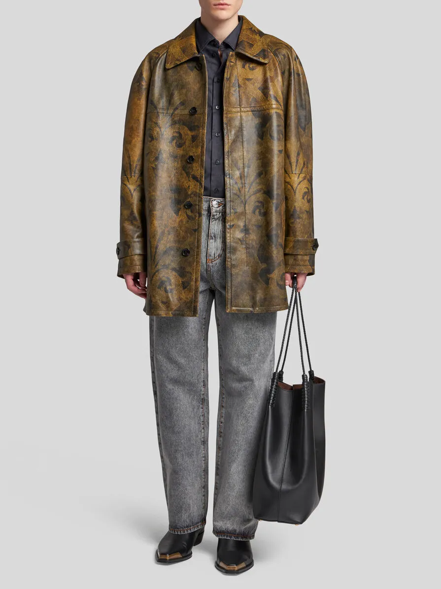 CAPPOTTO IN PELLE STAMPATA