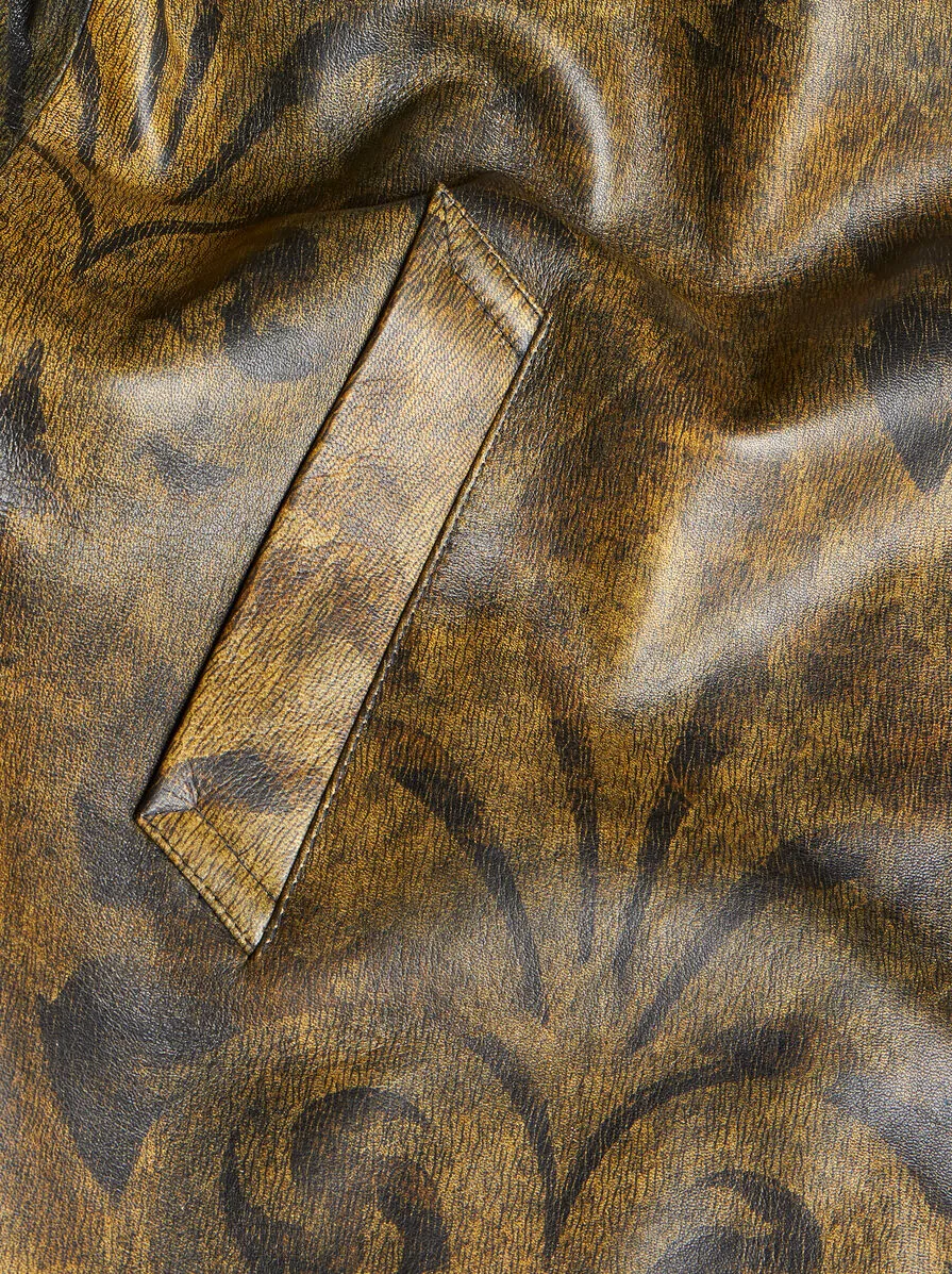 CAPPOTTO IN PELLE STAMPATA