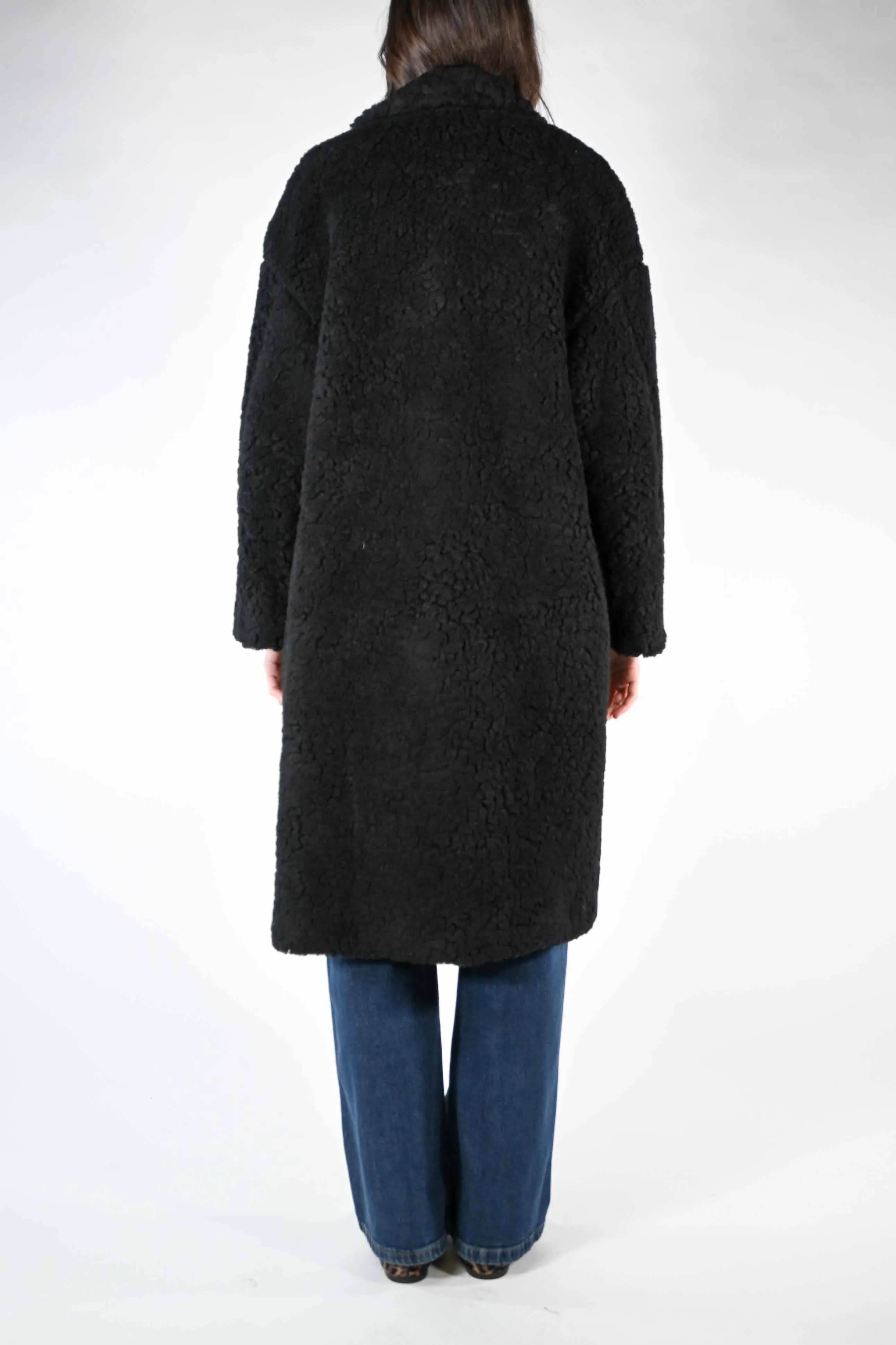 CAPPOTTO ORSETTO MISTO LANA DOPPIOPETTO NERO