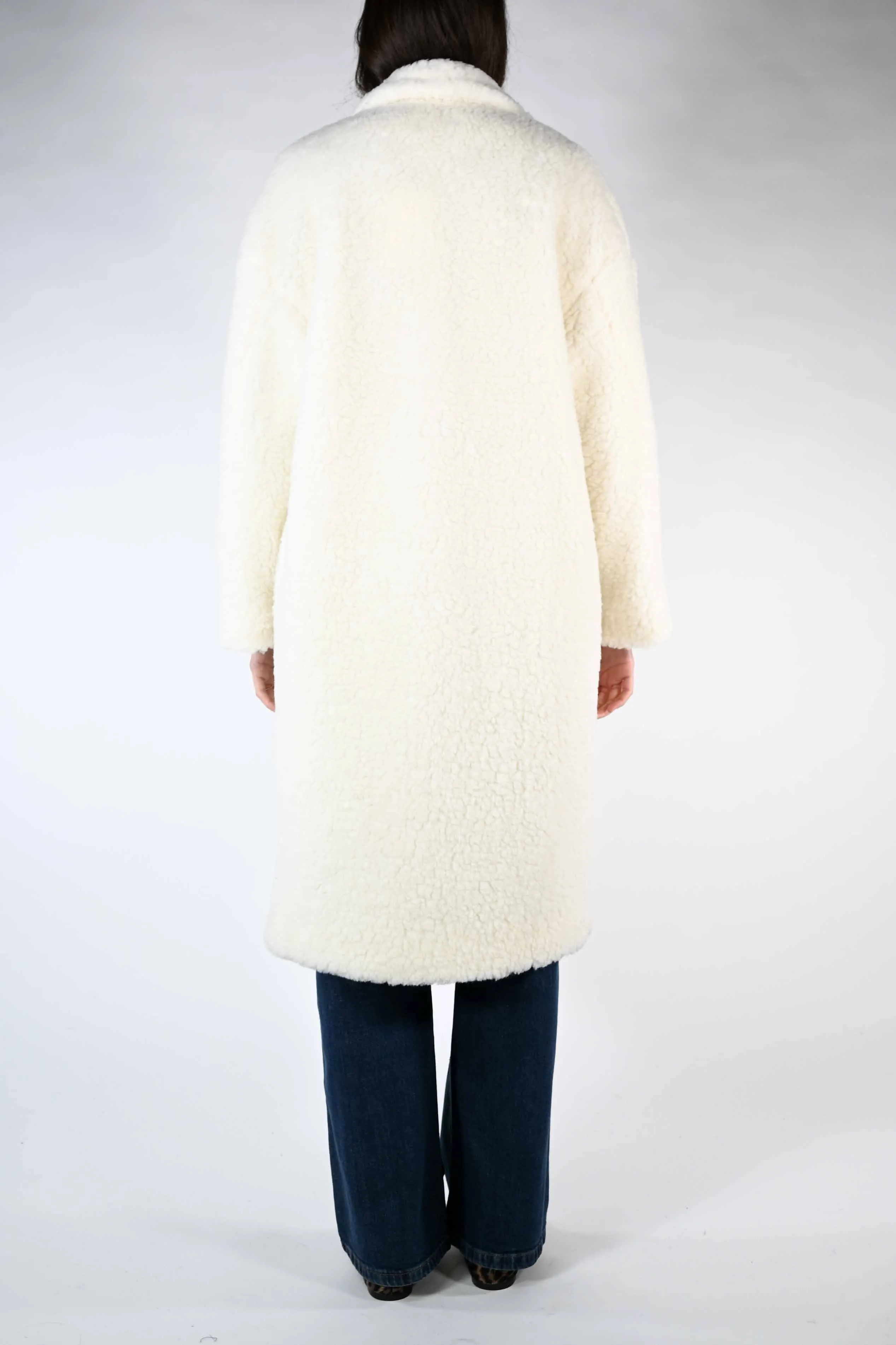 CAPPOTTO ORSETTO MISTO LANA DOPPIOPETTO PANNA