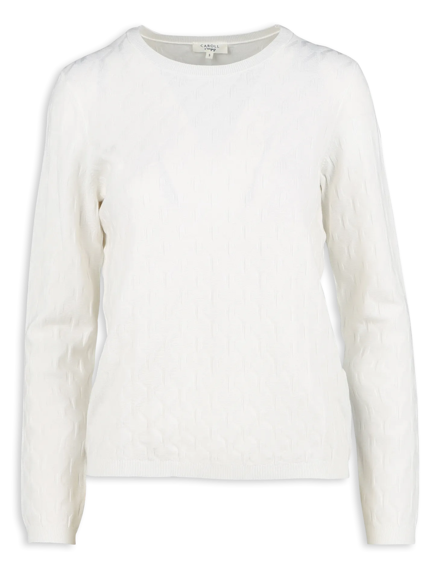  CAROLL   MANINA - Maglione scollo tondo in maglia con lavorazione a trecce | Beige