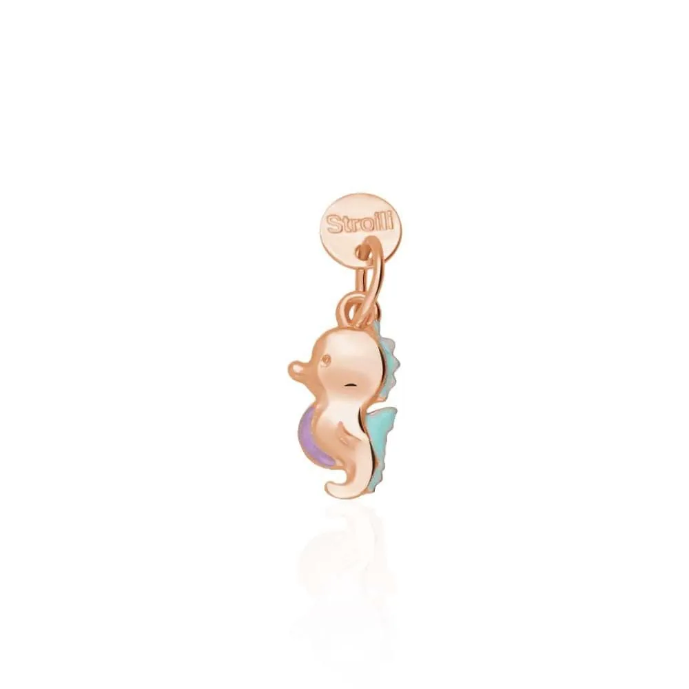 Charm in argento rosato cavalluccio marino