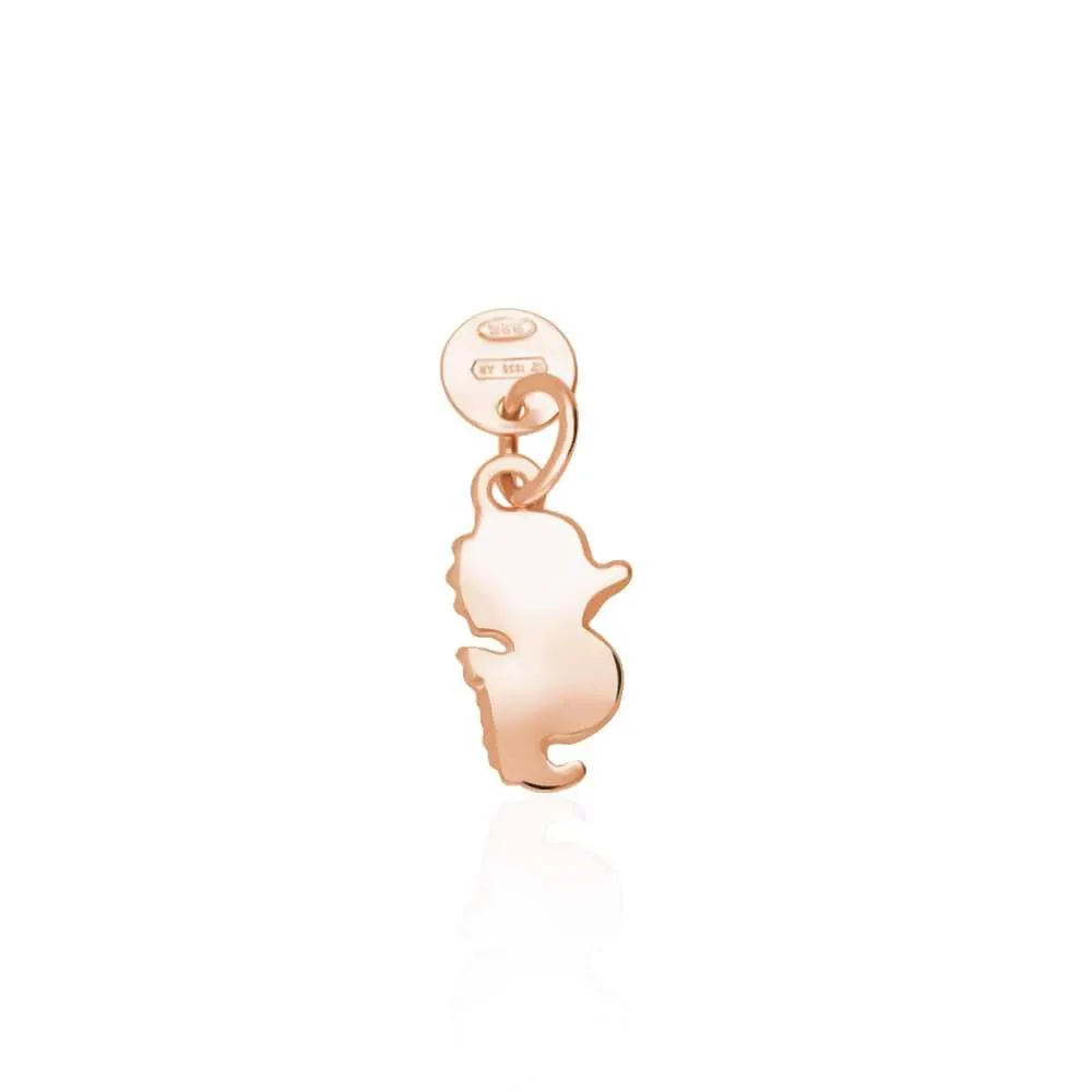 Charm in argento rosato cavalluccio marino