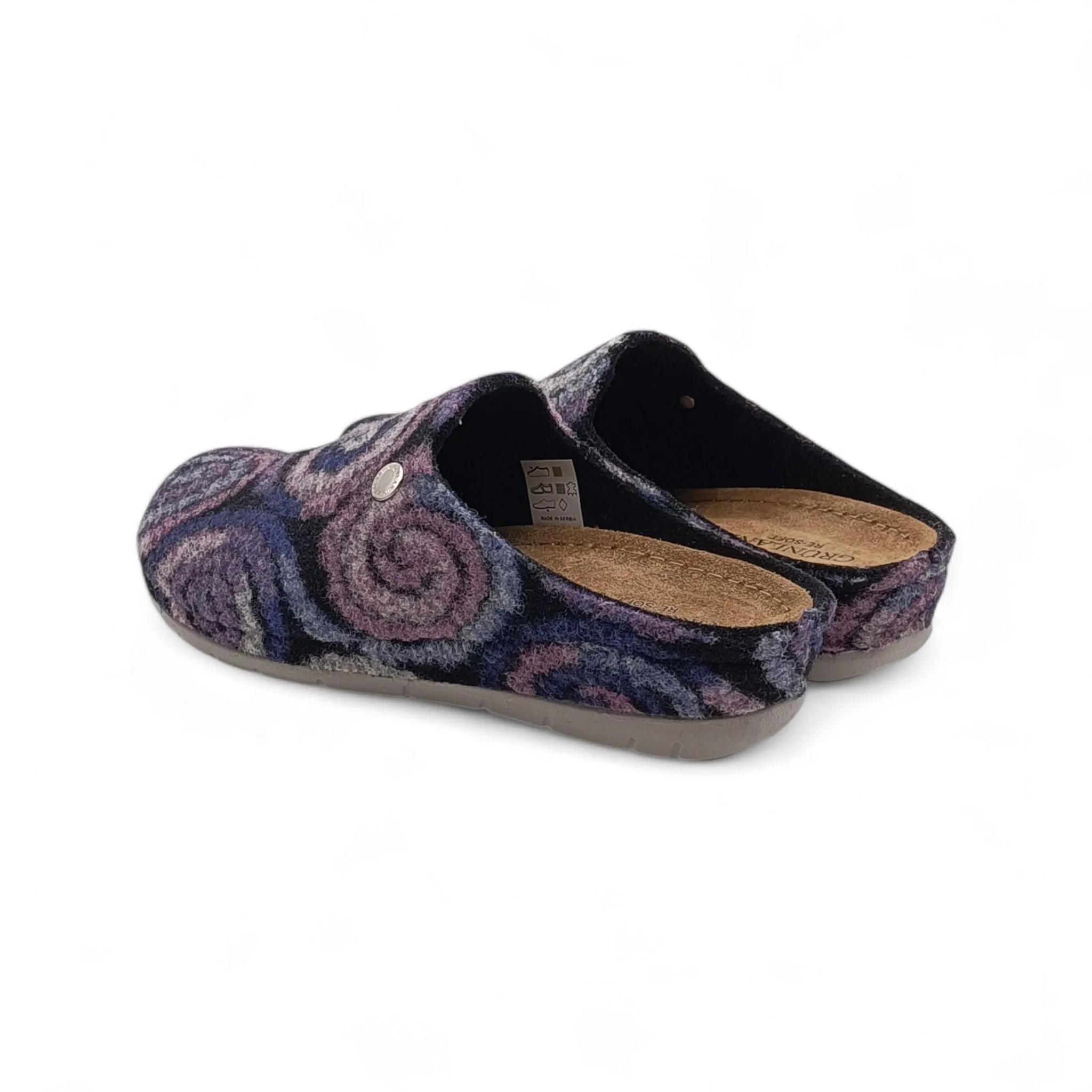 Ciabatta Donna con zeppa Grunland PRAU CI2963 59 nero multi
