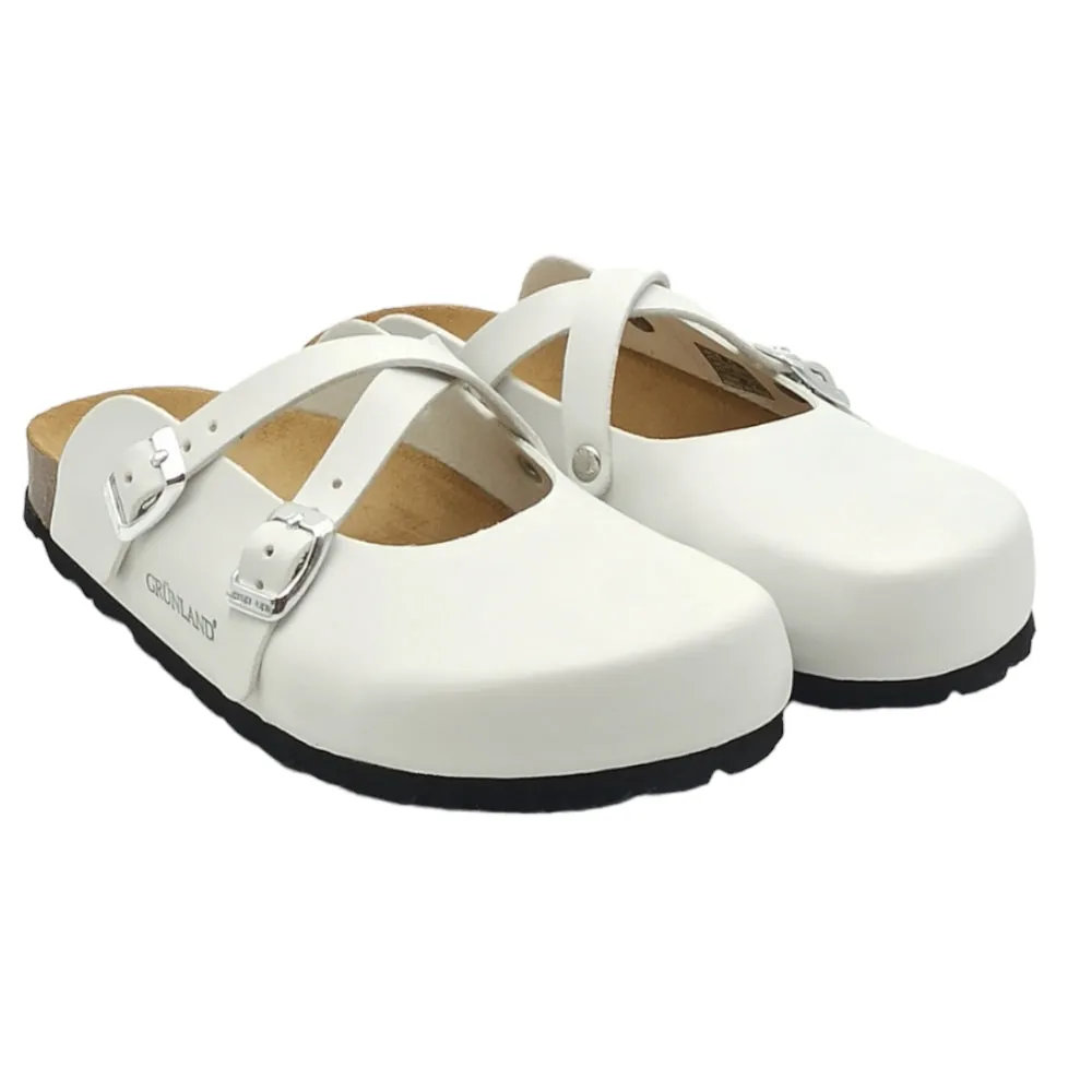 Ciabatta donna pelle Grunland CB0017 40SARA BIANCO