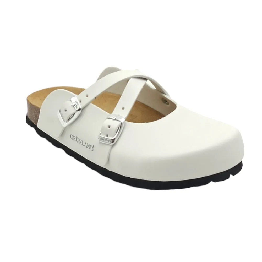 Ciabatta donna pelle Grunland CB0017 40SARA BIANCO