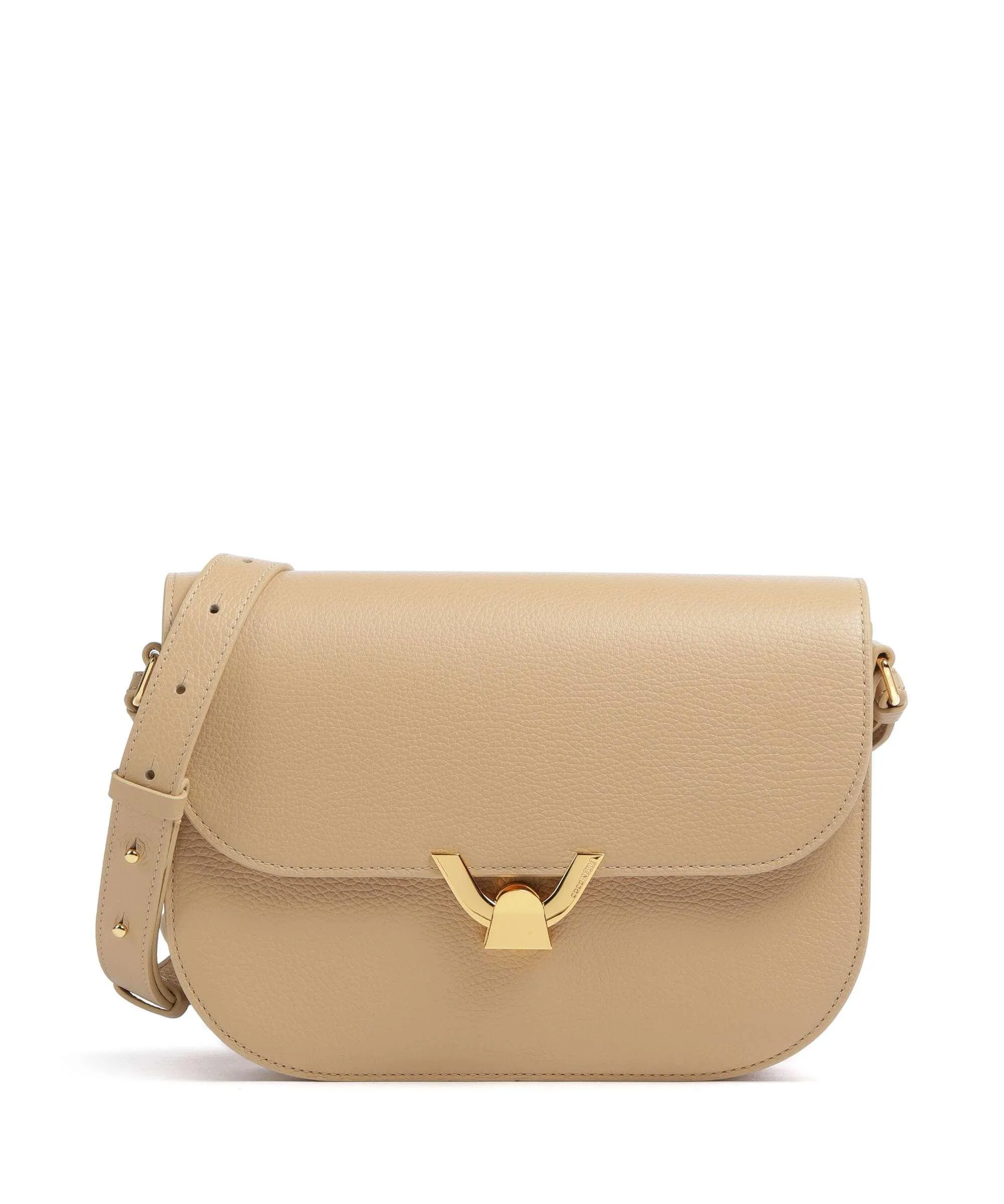  Coccinelle Dew Borsa a tracolla pelle granulata beige  