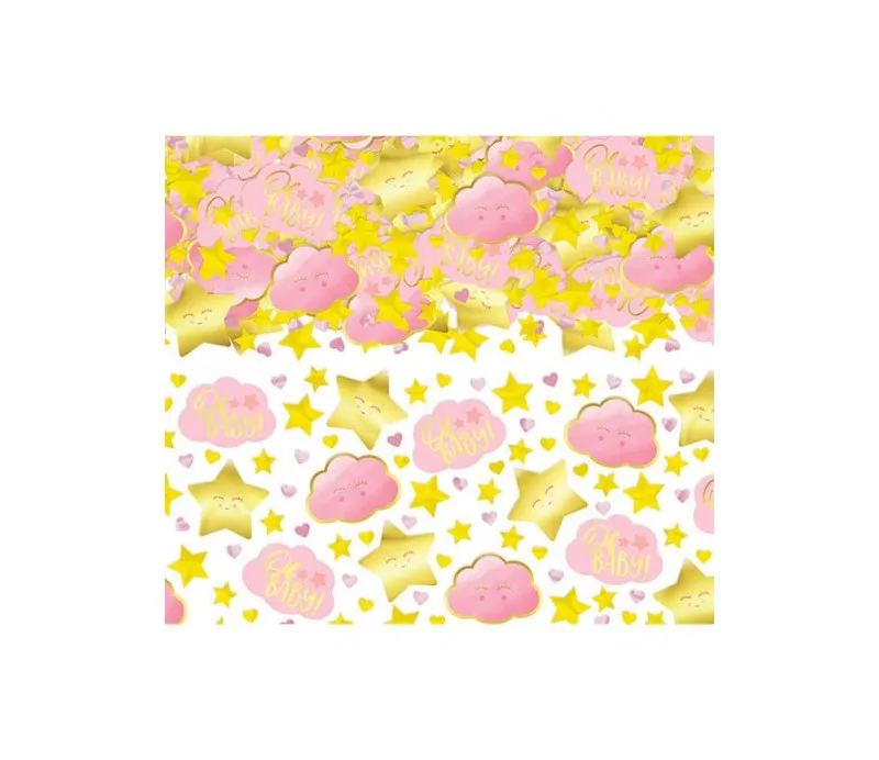 Confetti decorativi Nuvoletta e Stelle Rosa e Oro 70Gr