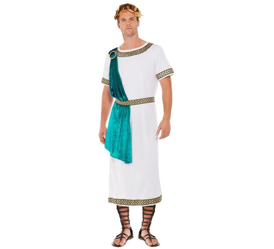 costume bianco imperatore romano per gli uomini
